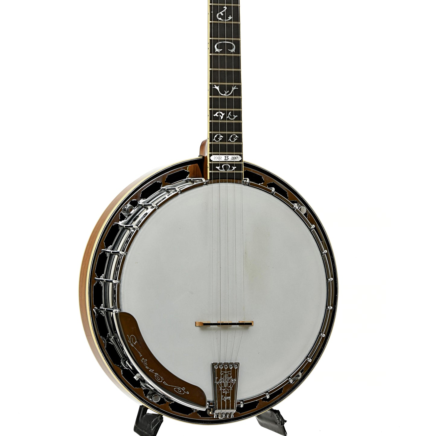 Front and side of Louzee / Hopkins Mike Longworth Resonator Banjo