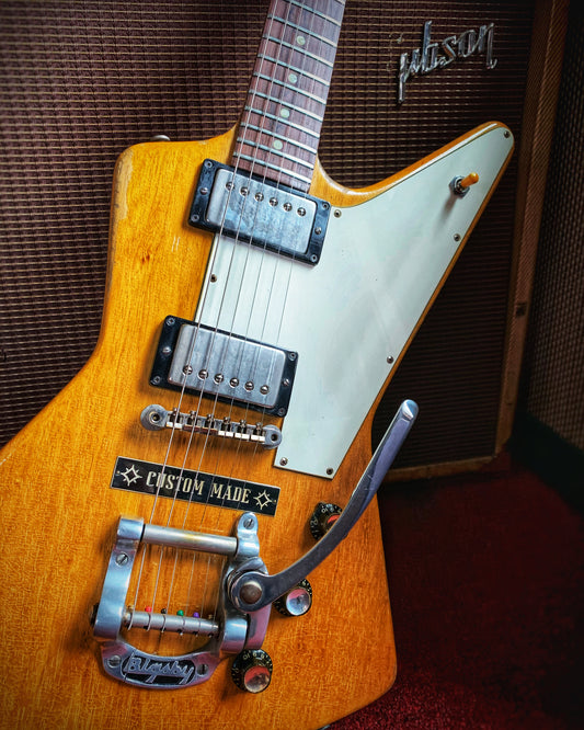 Showroom Photo of Front of Gibson Explorer Electric Guitar (1963)