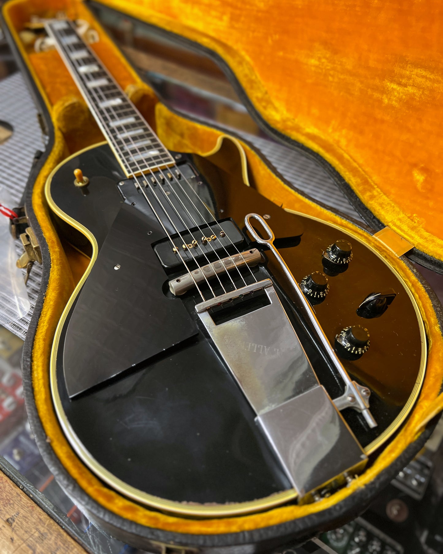 Showroom photo of Front of Gibson Les Paul Custom Electric Guitar (1955)