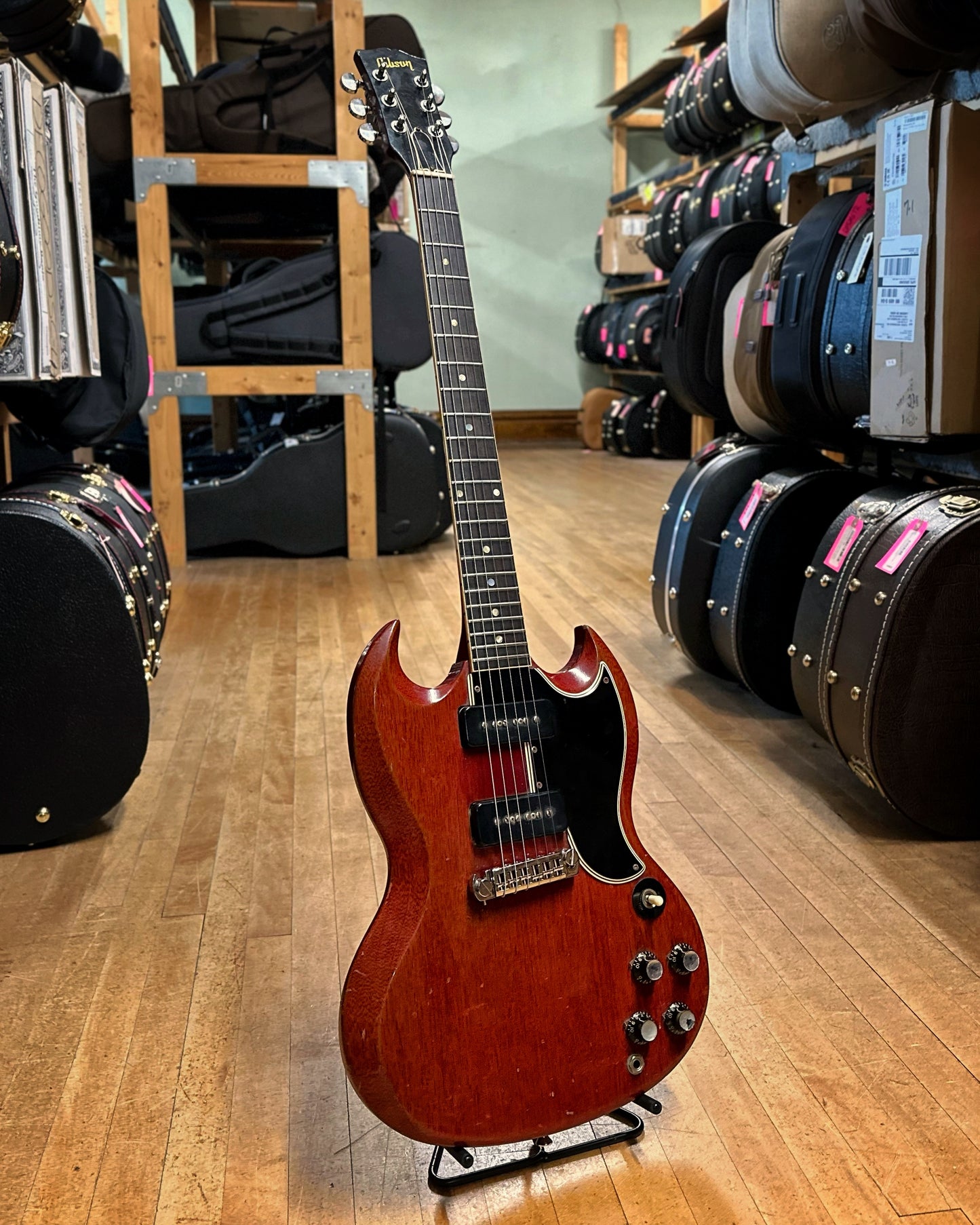 Showroom photo of Front of Gibson SG Special Electric Guitar (1961)