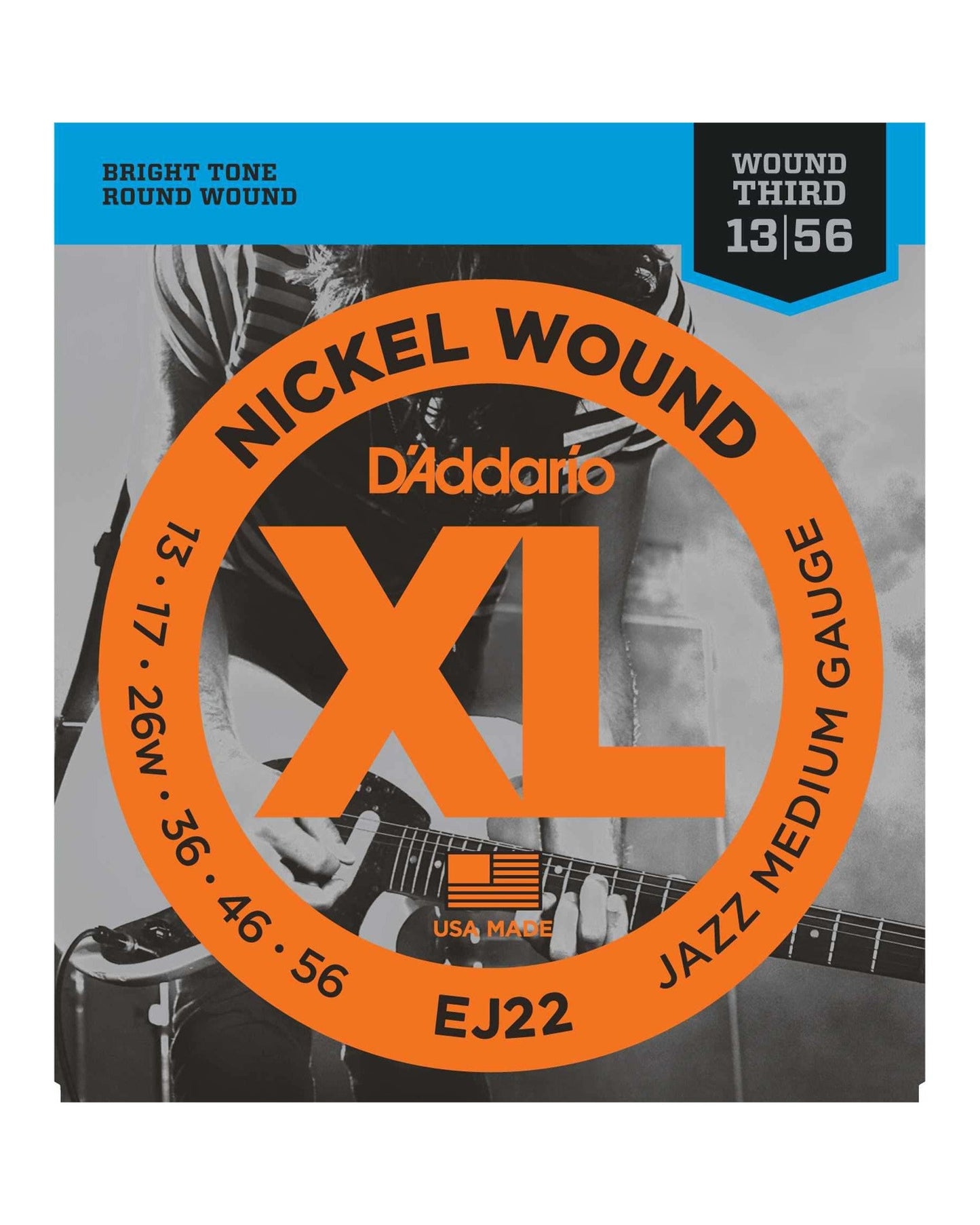 Image 1 of D'Addario EJ22 XL Nickel Round Wound Jazz Medium Gauge Electric Guitar Strings - SKU# J22 : Product Type Strings : Elderly Instruments