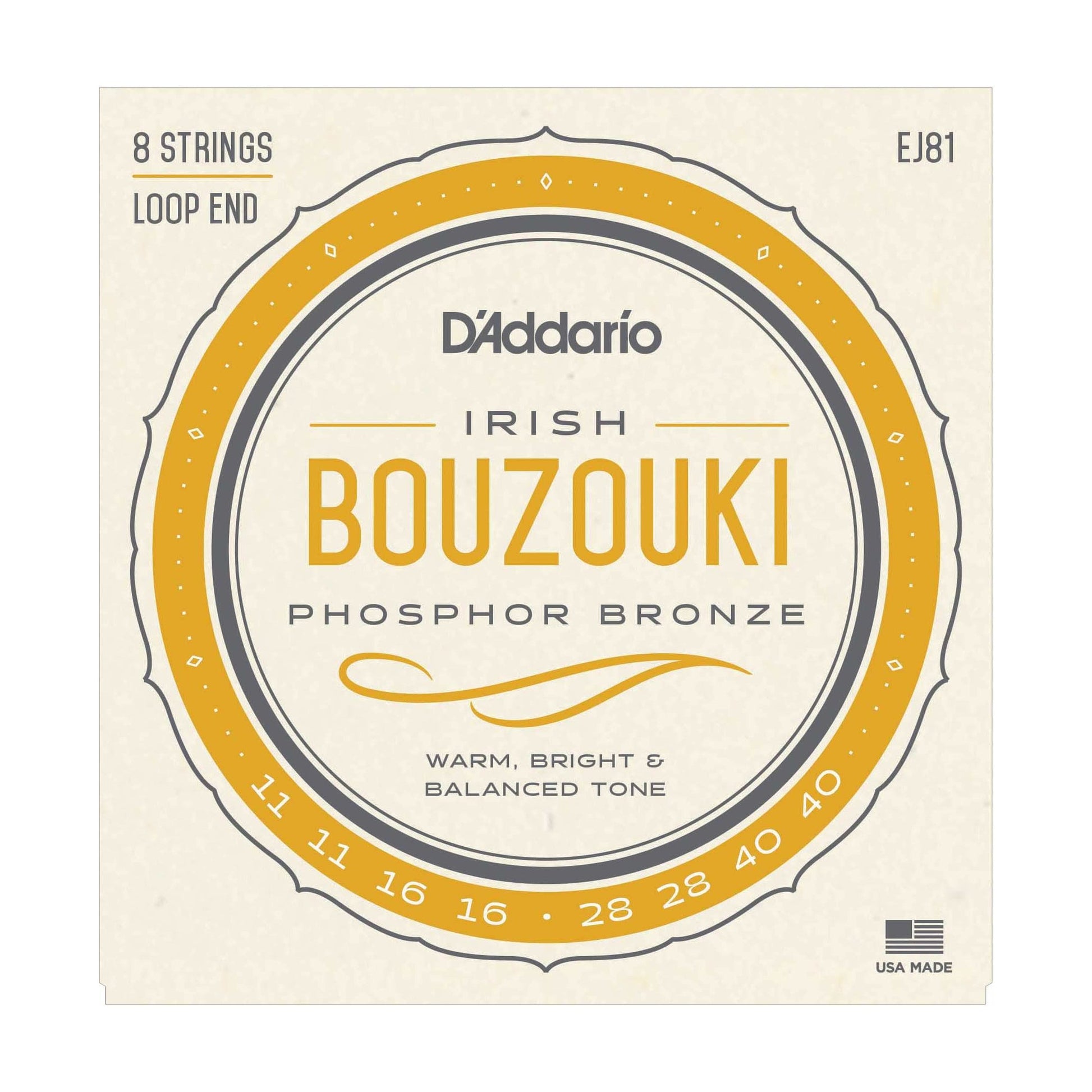 D'Addario EJ81 Phosphor Bronze Irish Bouzouki Strings