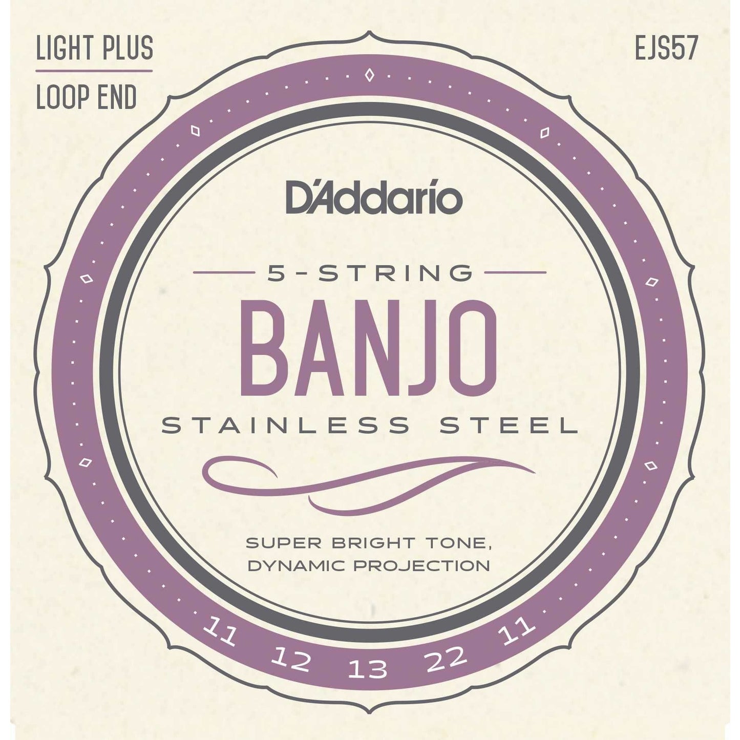 Image 2 of D'Addario EJS57 Stainless Steel Custom Medium Gauge 5-String Banjo Strings - SKU# JS57 : Product Type Strings : Elderly Instruments