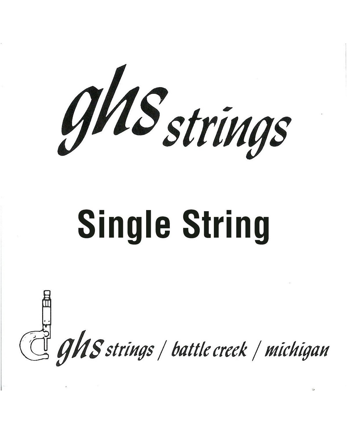 Front of GHS L11 Plain Steel Loop End Single String 011