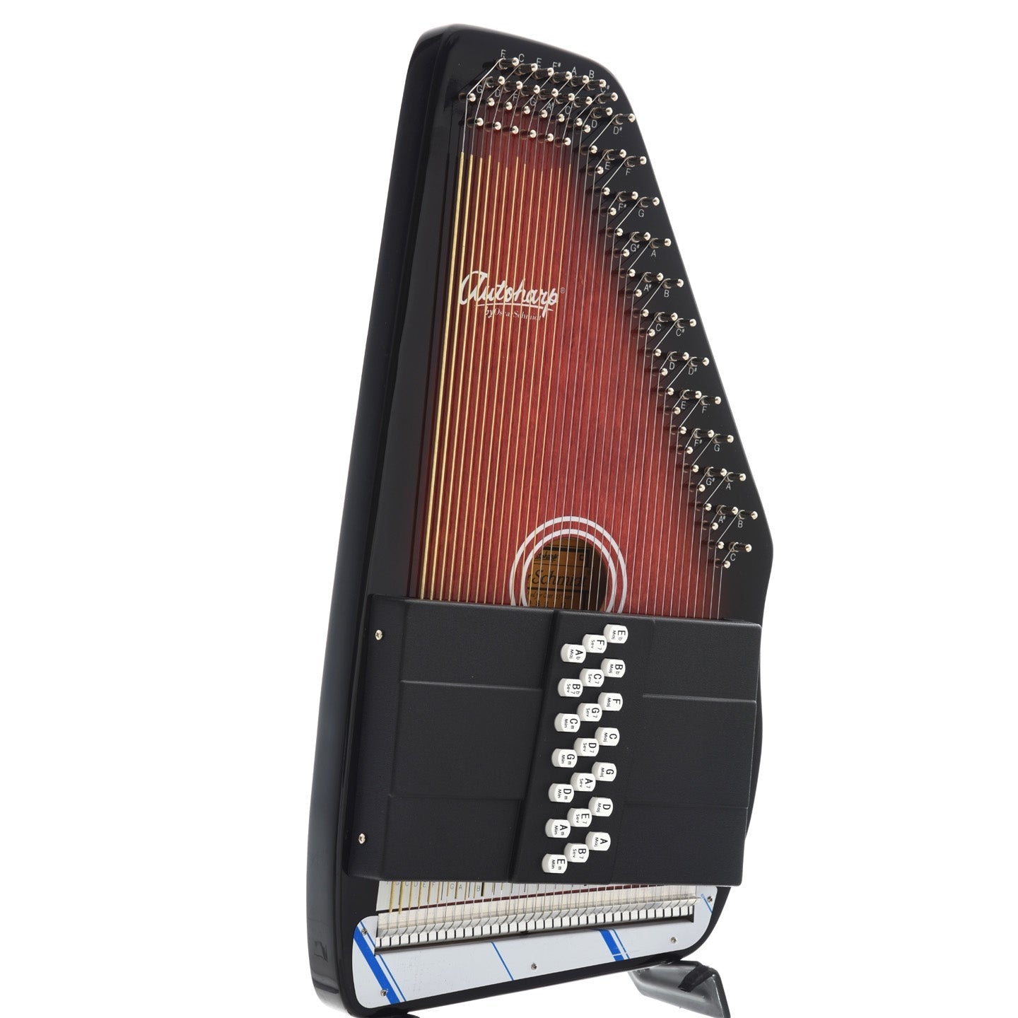 Front and Side of Oscar Schmidt OS21C Autoharp