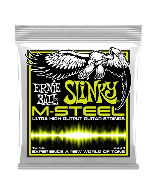 Image 1 of Ernie Ball 2921 M-Steel Regular Slinky .010-.046 Electric Guitar Strings - SKU# EB2921 : Product Type Strings : Elderly Instruments