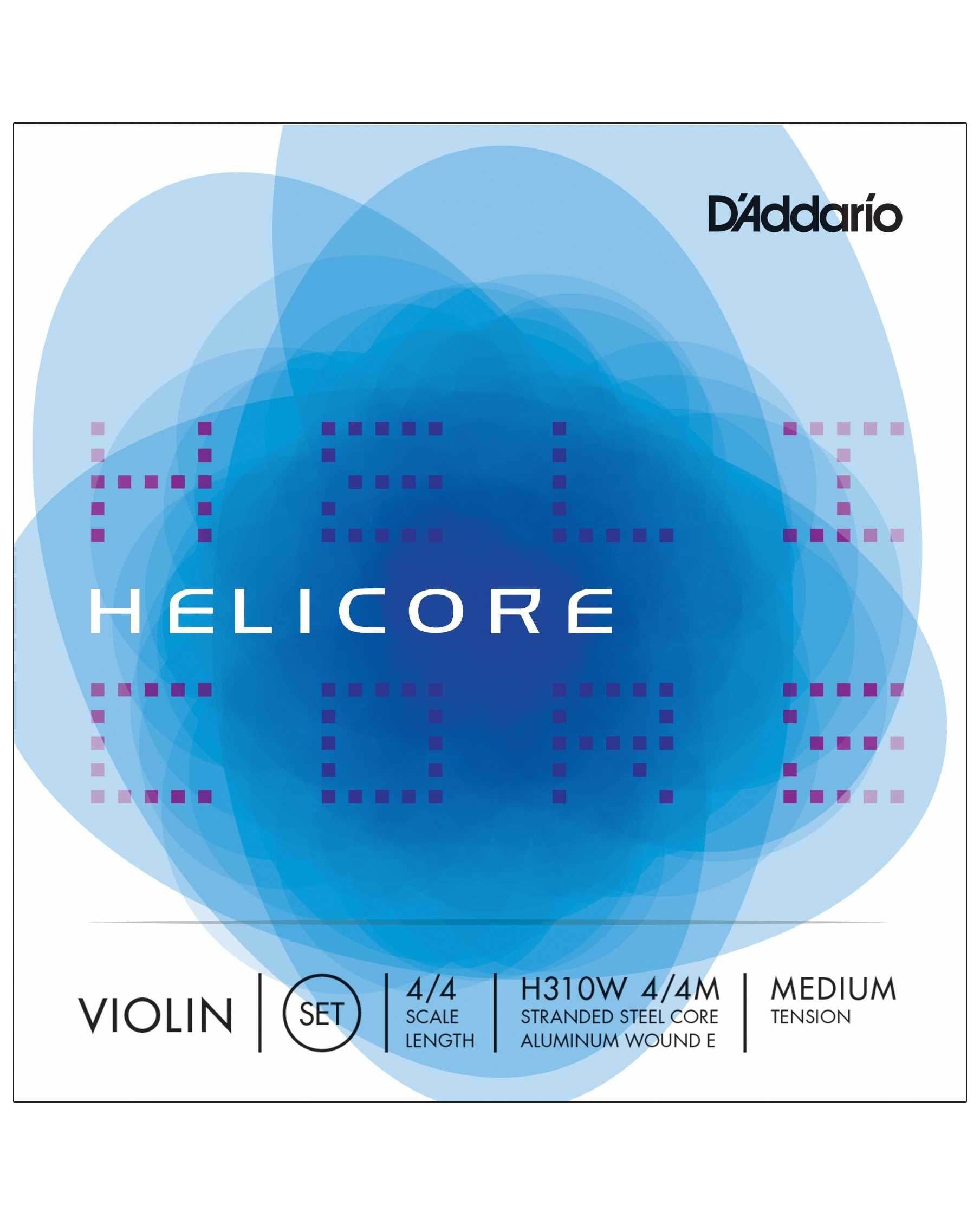 Front of D'Addario Helicore H310W 4/4 Scale Medium Tension Aluminum Wound "E" Violin Strings