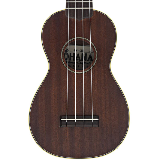 Front of Ohana Vintage SK-38 Premium-Grade Mahogany Soprano Ukulele