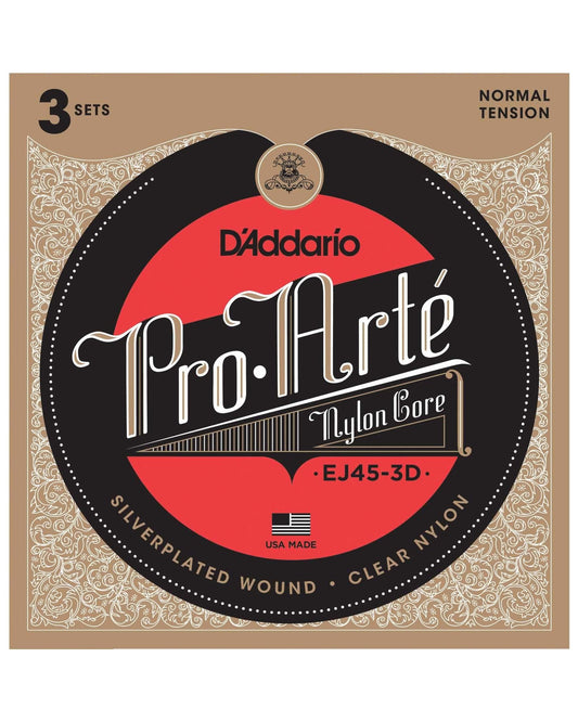 Image 3 of D'Addario EJ45-3D Silverplated Nylon Guitar Strings, 3-Pack - SKU# EJ453D : Product Type Strings : Elderly Instruments