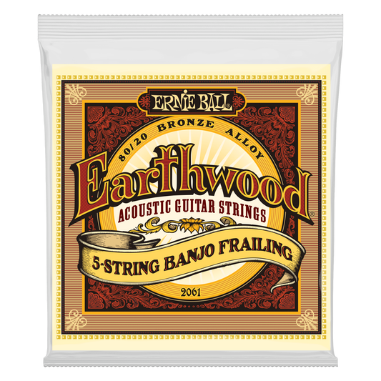 Image 2 of Ernie Ball 2061 Earthwood 80/20 Bronze Frailing Loop End 5-String Banjo Strings - SKU# 2061 : Product Type Strings : Elderly Instruments