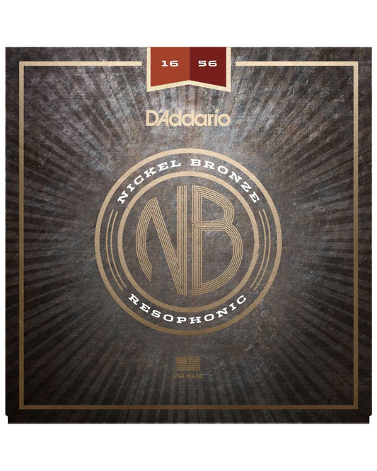 Front of D'Addario Nickel Bronze Medium Gauge Resophonic Acoustic Guitar Strings