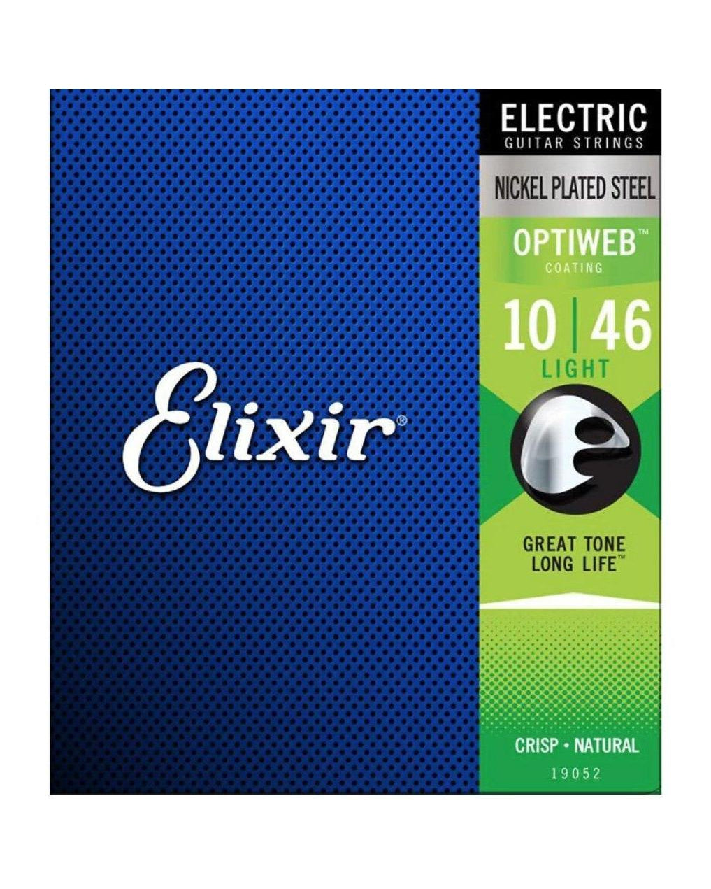 Image 1 of Elixir 19052 Optiweb Coated Nickel Plated Steel Light 6-String Electric Guitar Strings - SKU# 19052 : Product Type Strings : Elderly Instruments