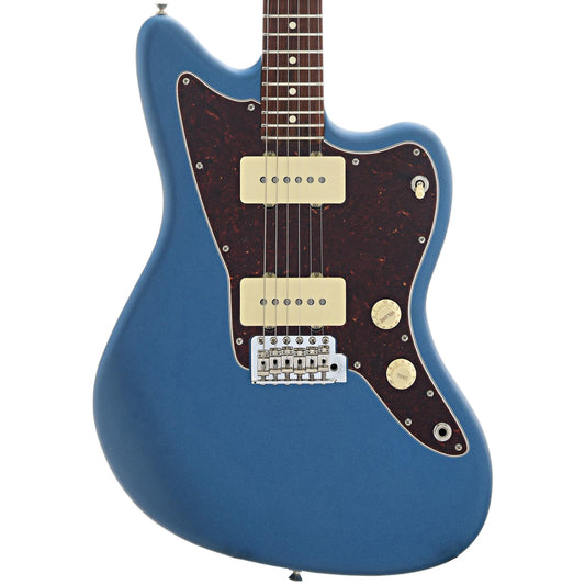 Front of Fender American Performer Jazzmaster, Lake Placid Blue