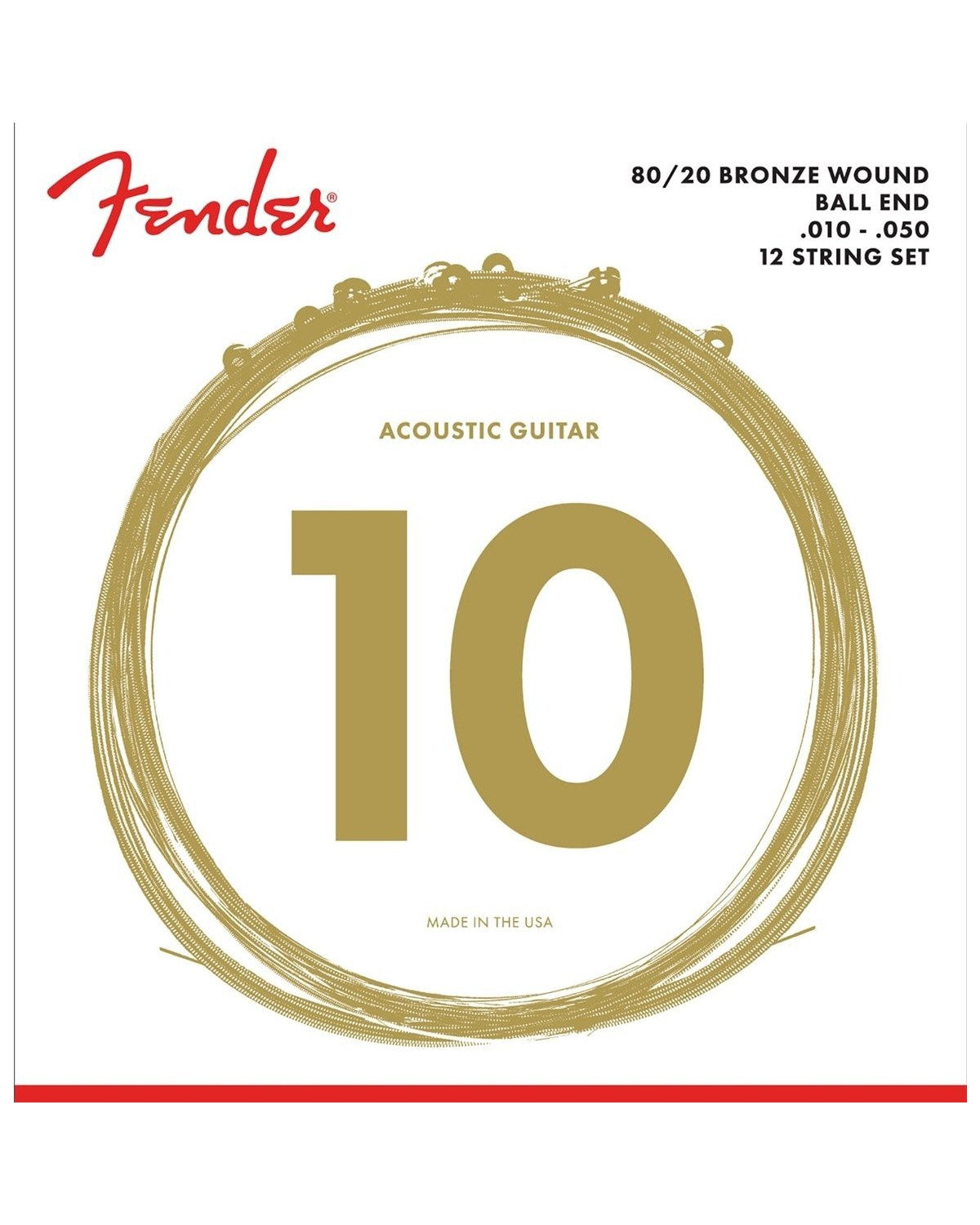 Image 1 of Fender 80/20 Bronze 12-String Acoustic Guitar Strings - SKU# F7012L : Product Type Strings : Elderly Instruments