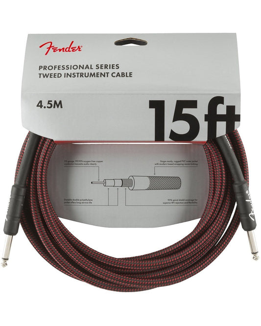 Front of Fender Professional Series Instrument Cable in packaging