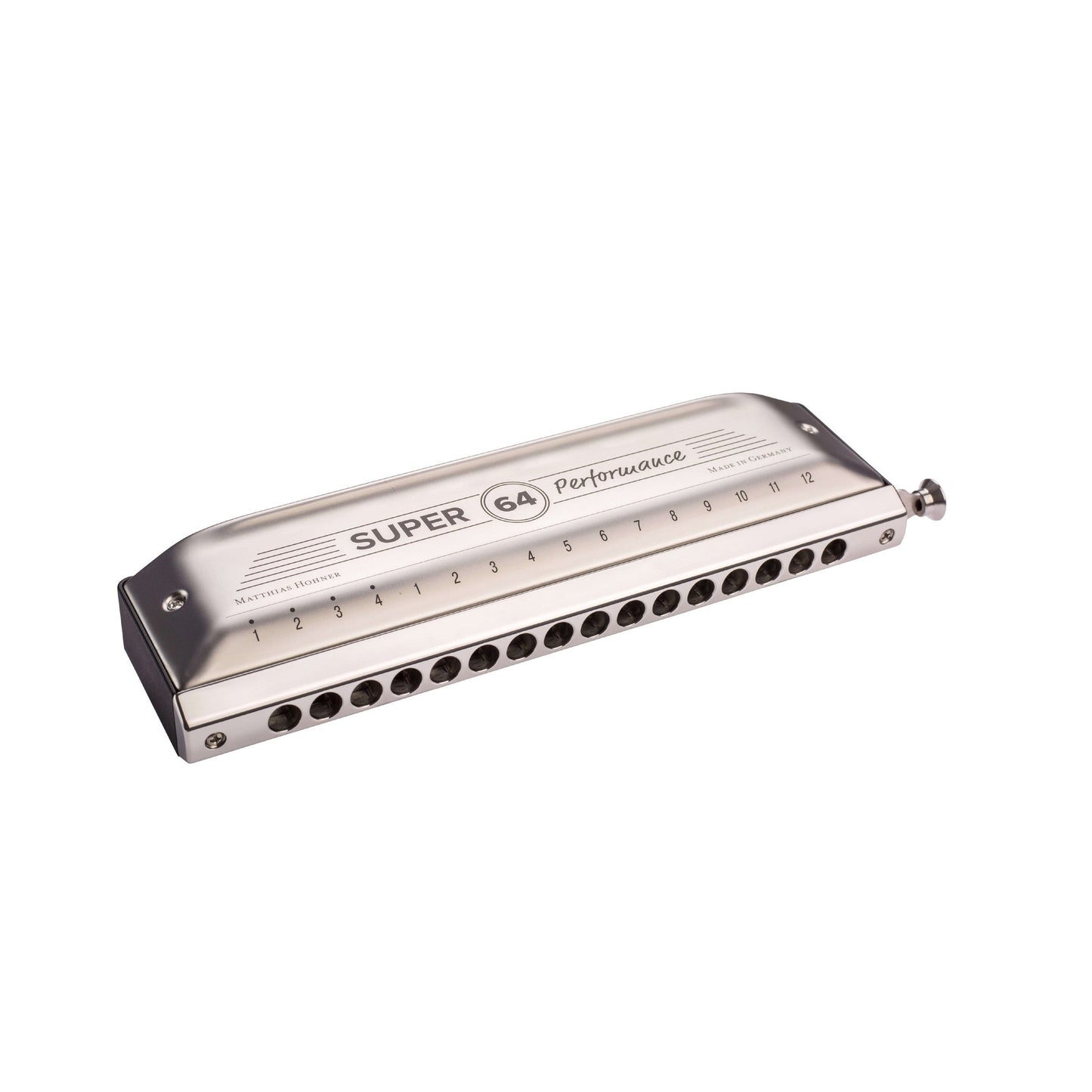 Front of Hohner M758501 Super 64 Performance Chromatic Harmonica