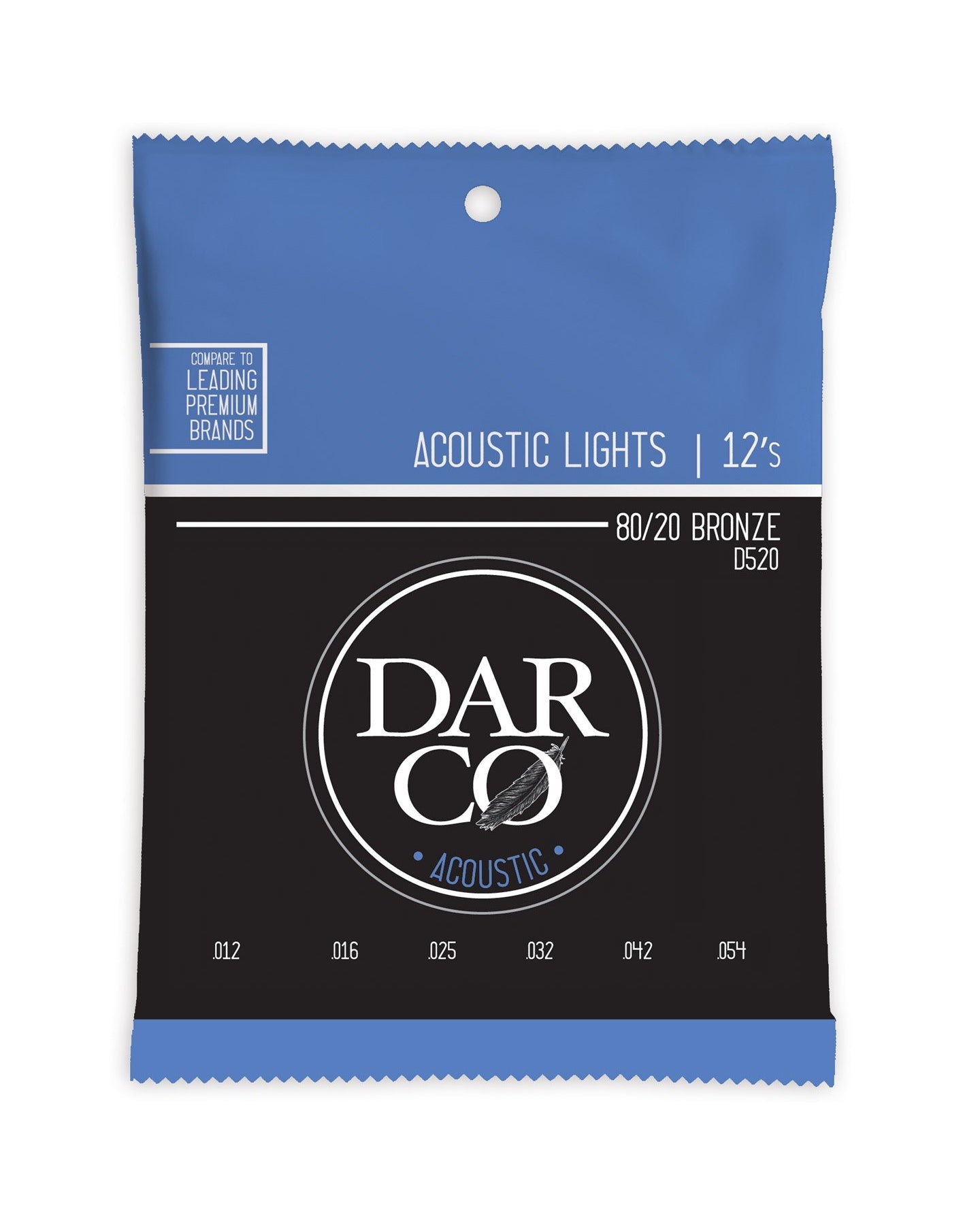 Image 1 of Darco D520 80/20 Bronze Light 6-String acoustic Guitar Set - SKU# D520 : Product Type Strings : Elderly Instruments