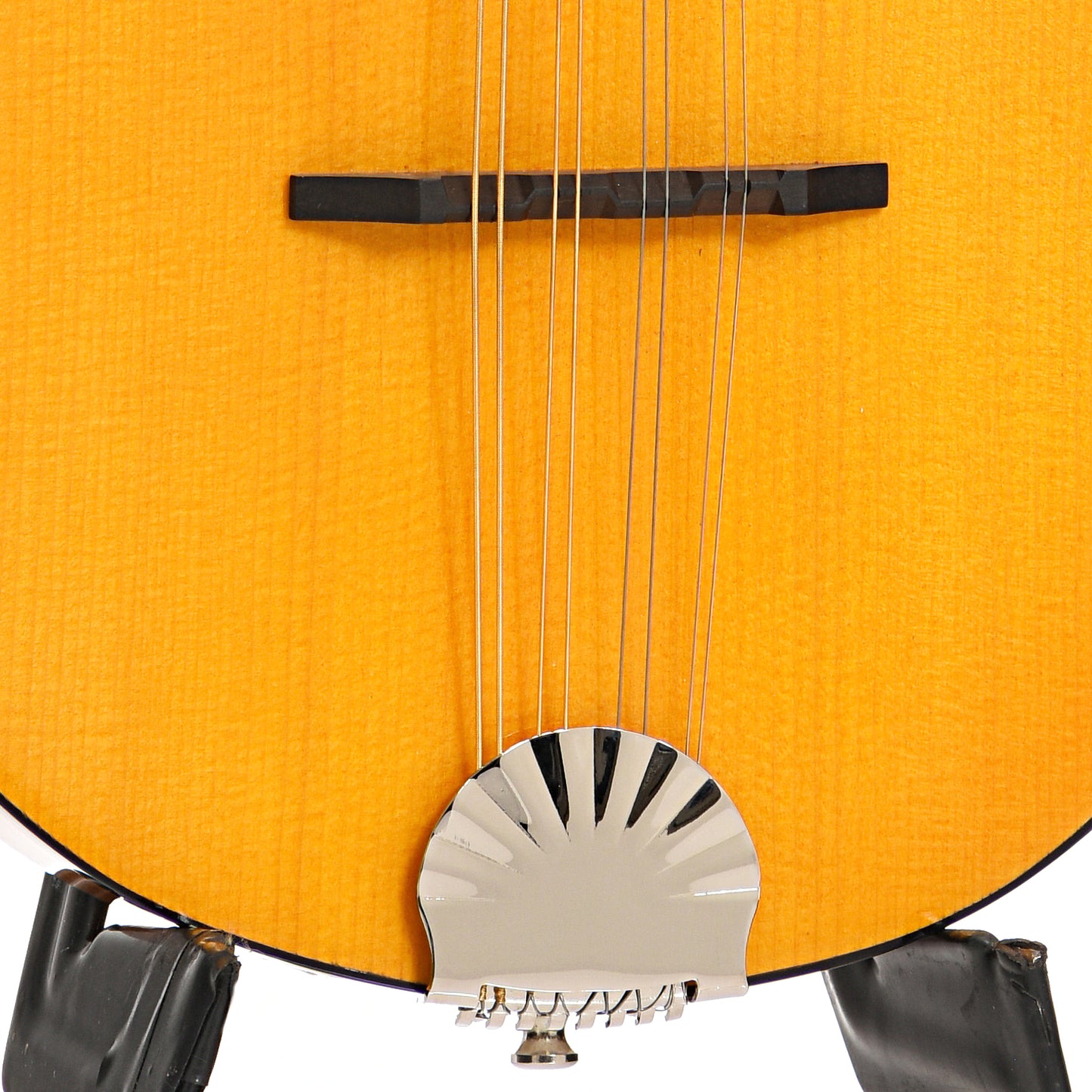 Tailpiece and bridge of Gold Tone GM-10 Frypan Mandolin 