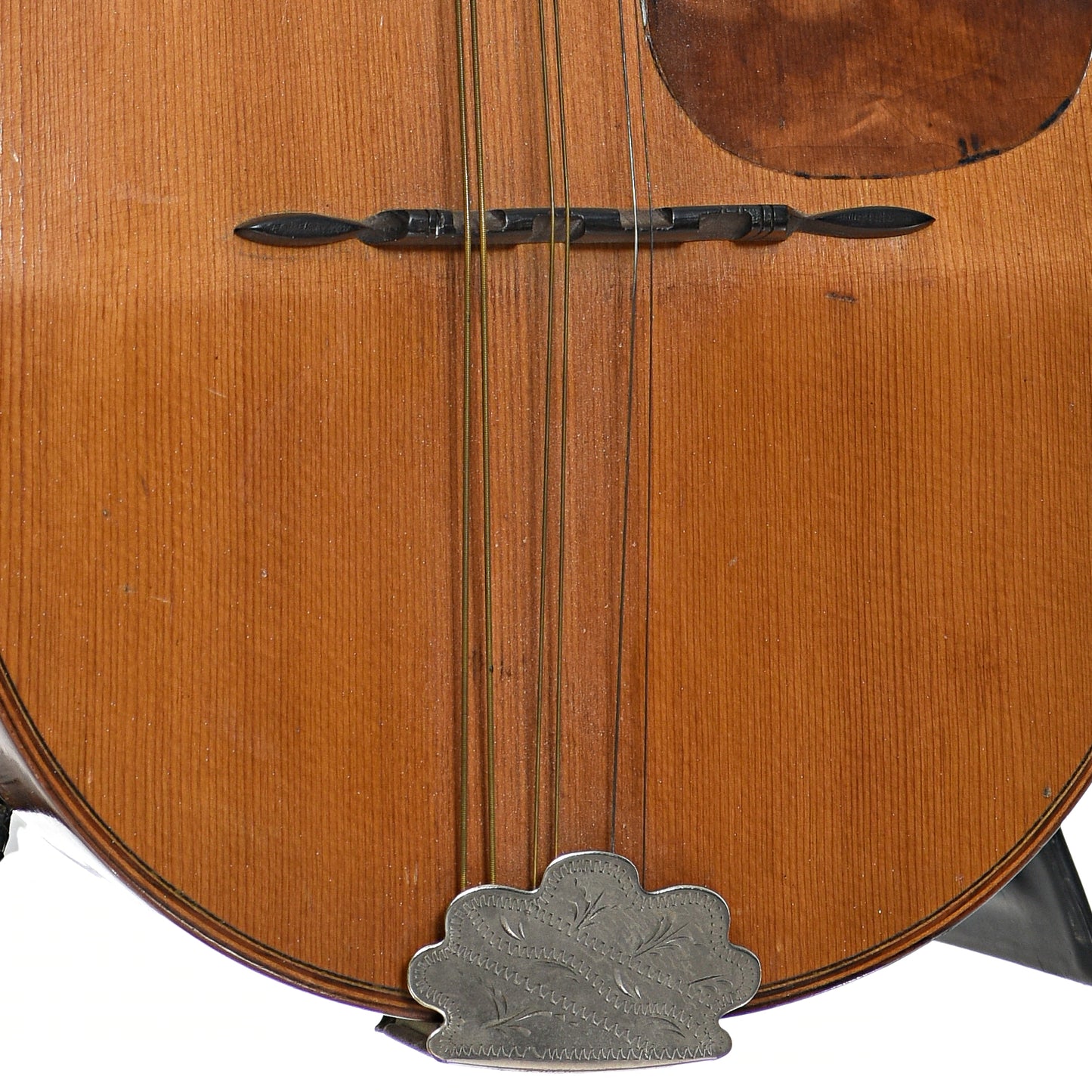 Tailpiece and bridge of Martin Style 1 Bowlback Mandolin (1920)