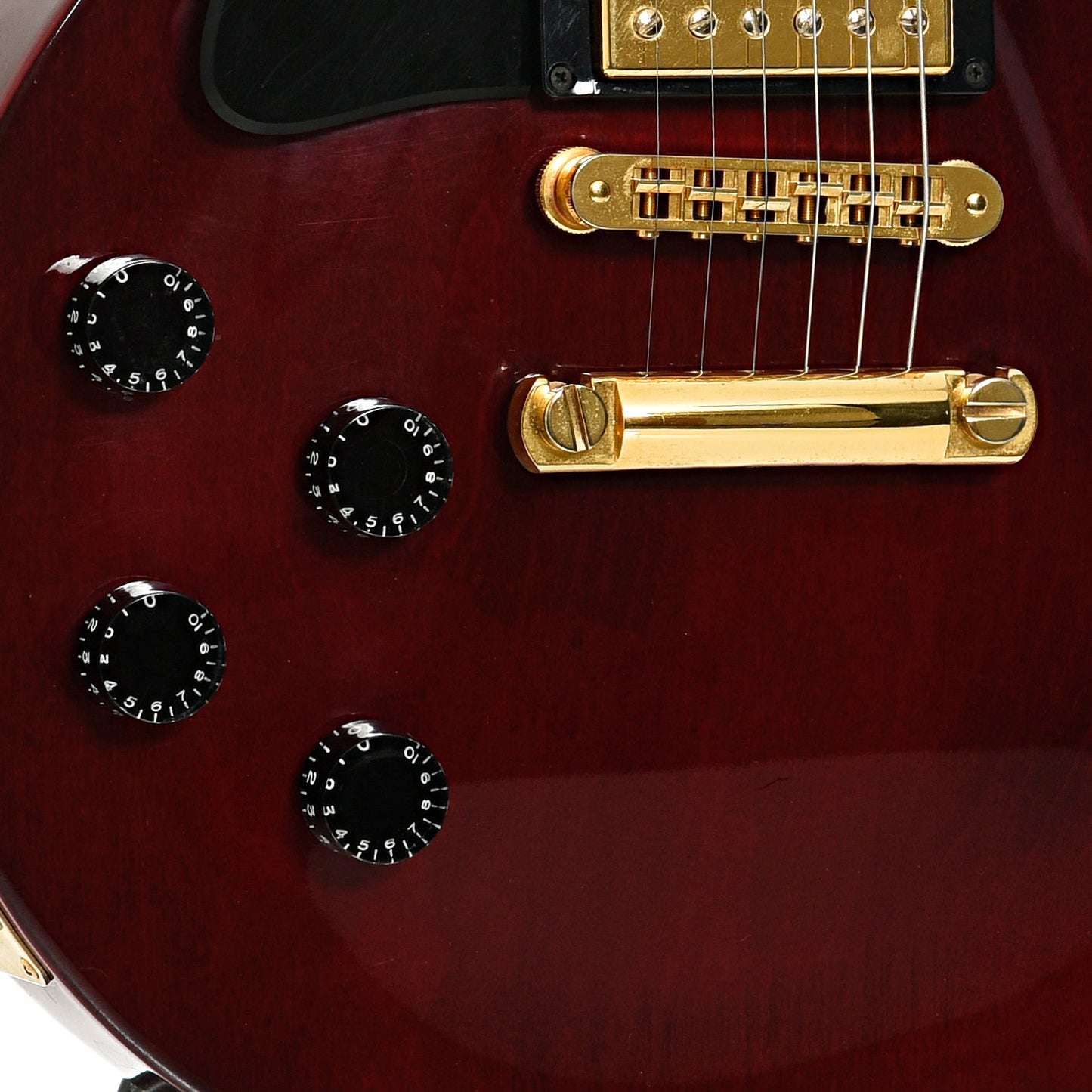 Bridge, tailpiece and controls of Gibson Les Paul Studio LH