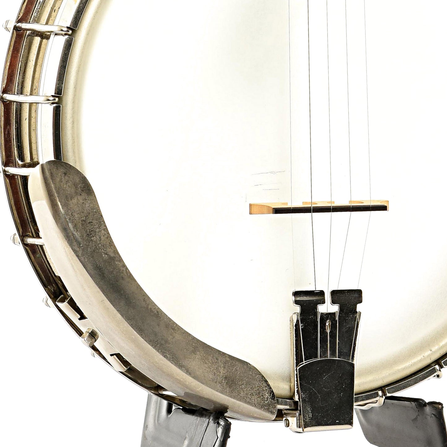 Armrest, tailpiece and bridge of Vega FP-5 Folk Professional Open Back Banjo (1964)