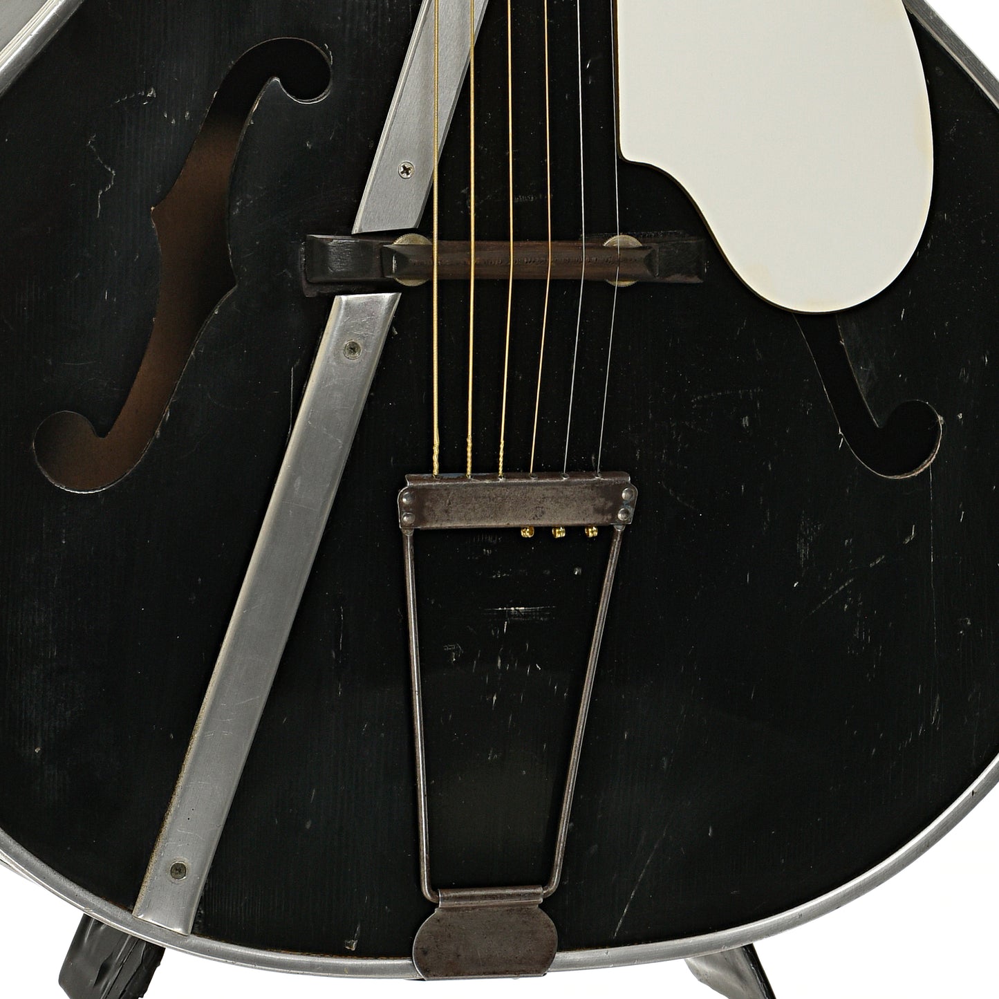 tailpiece and bridge of Harmony H956 Montclair Archtop Acoustic Guitar (1950s)