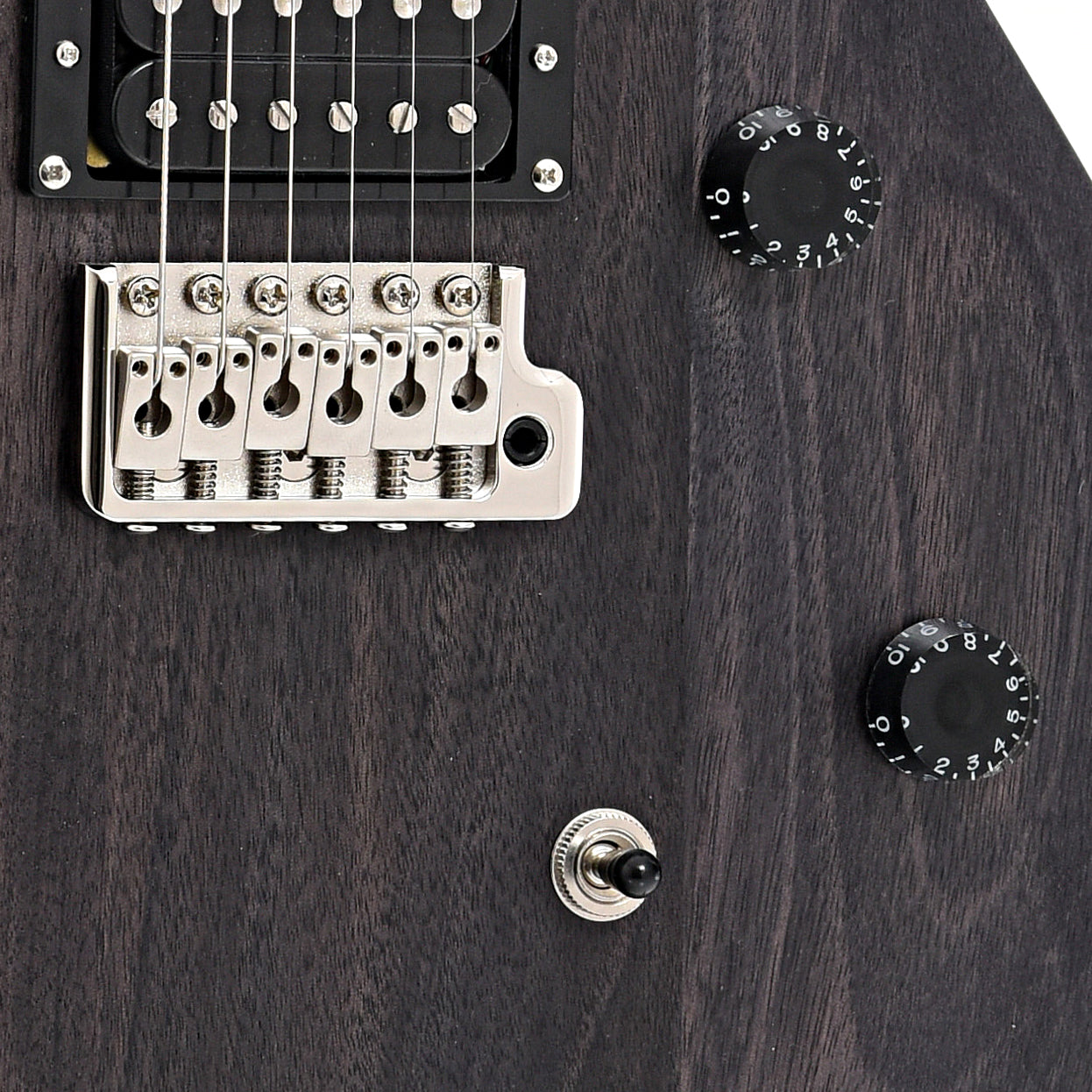 Bridge and controls of PRS SE CE24 Standard Satin Electric Guitar, Charcoal