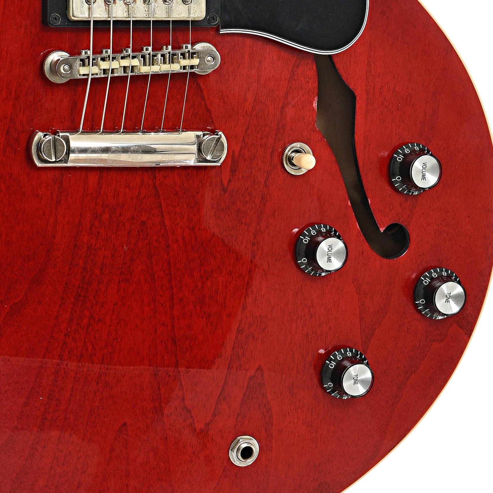 tailpiece, Bridge, and controls of Gibson ES-335 Hollowbody Electric Guitar (2020)