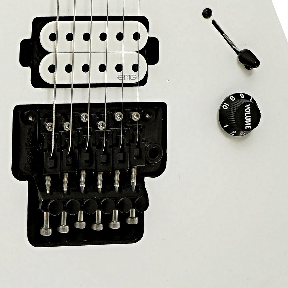 Bridge and controls of Charvel Jim Root Signature Pro-Mod San Dimas Electric Guitar 