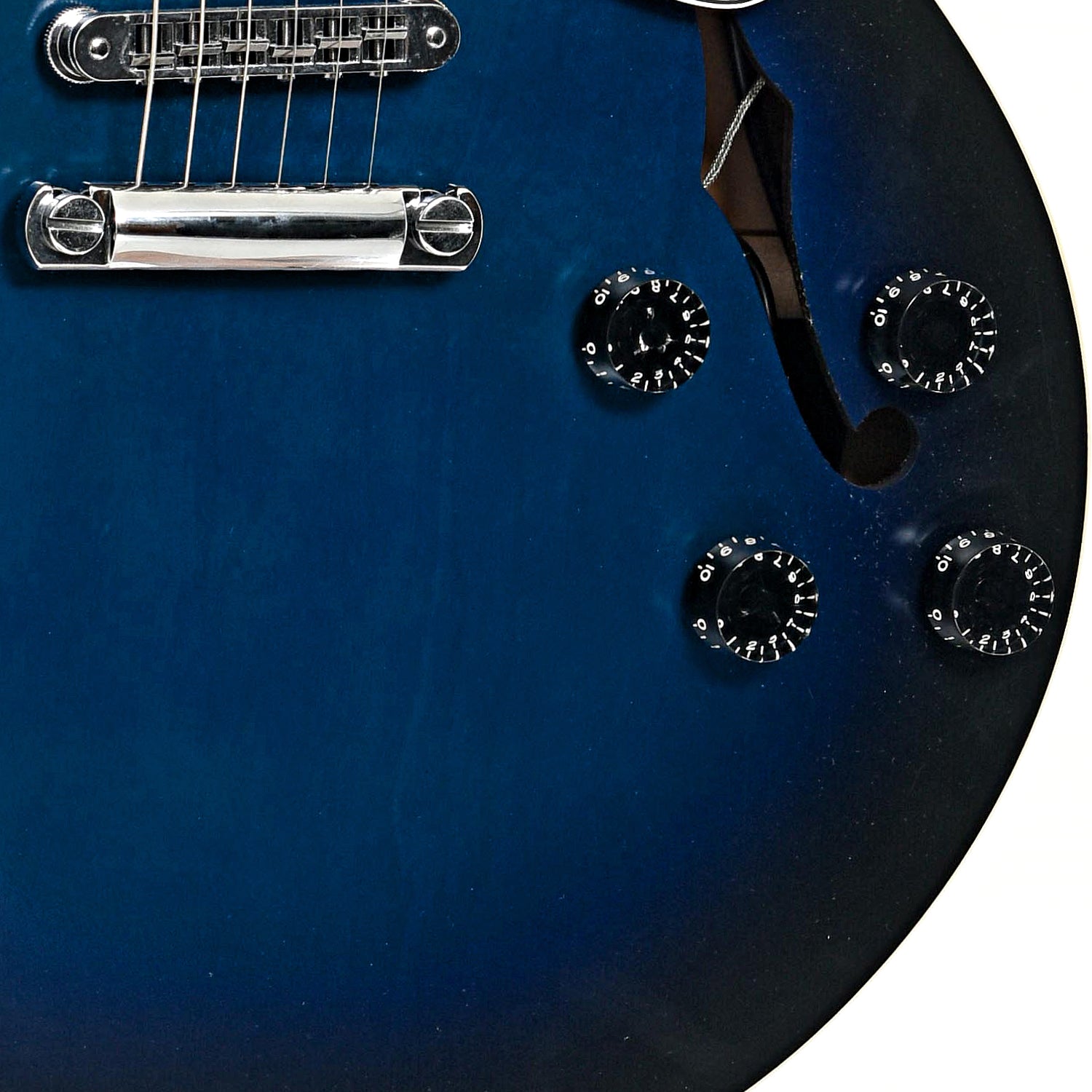 Bridge and controls of Gibson ES-135H Hollowbody Electric Guitar