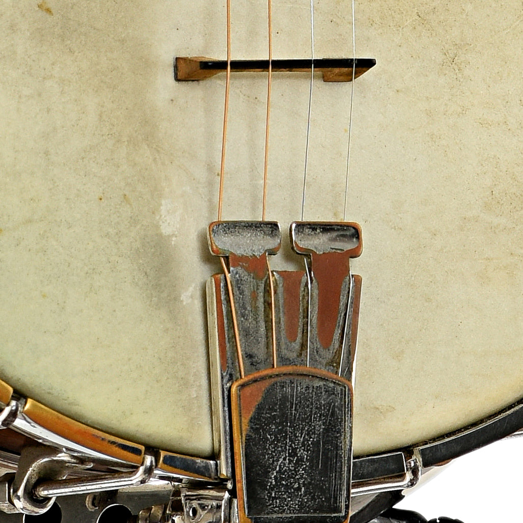 Bridge and tailpiece of Bacon & Day Silver Bell No.1 Tenor Banjo