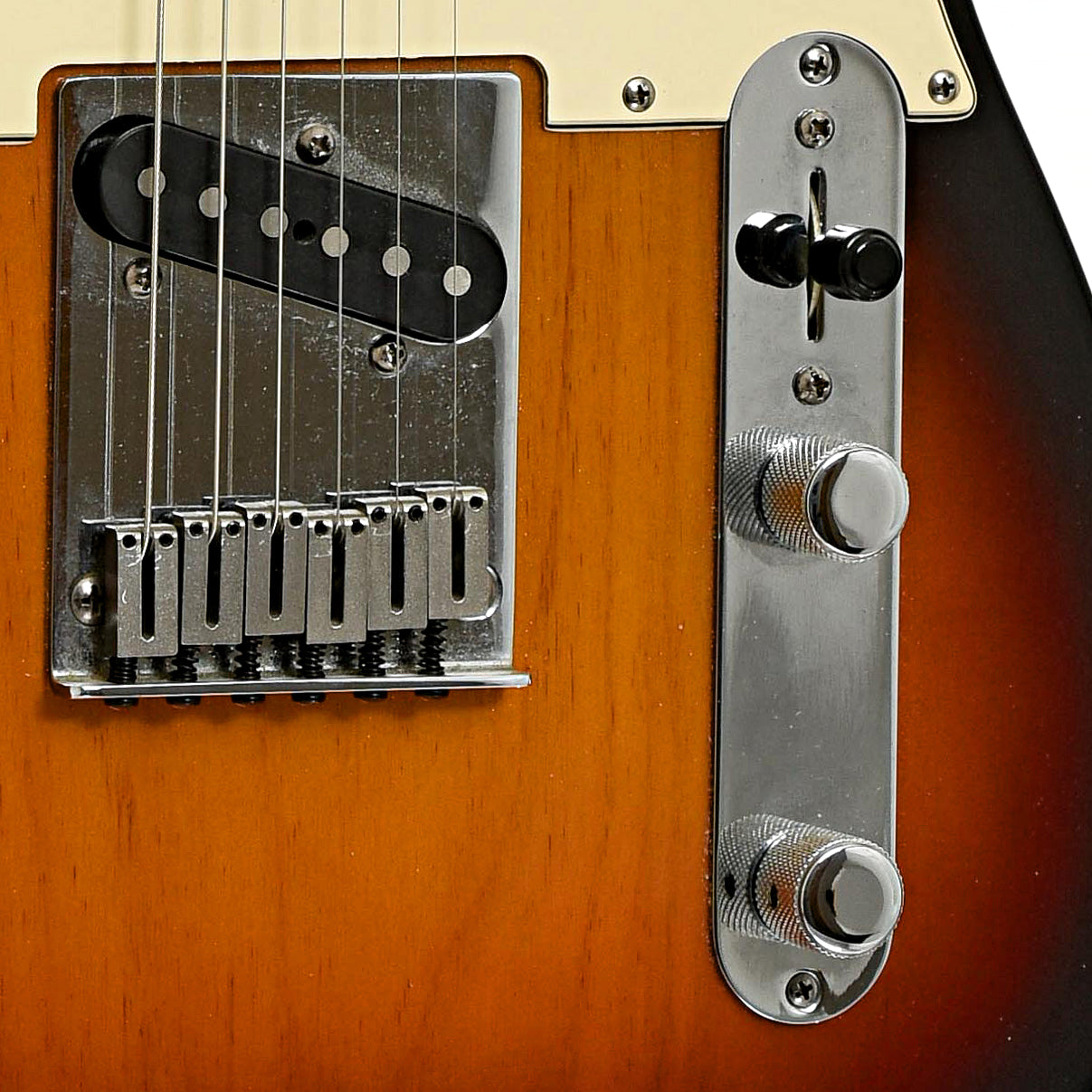 Bridge and controls of Fender American Series Telecaster Electric Guitar