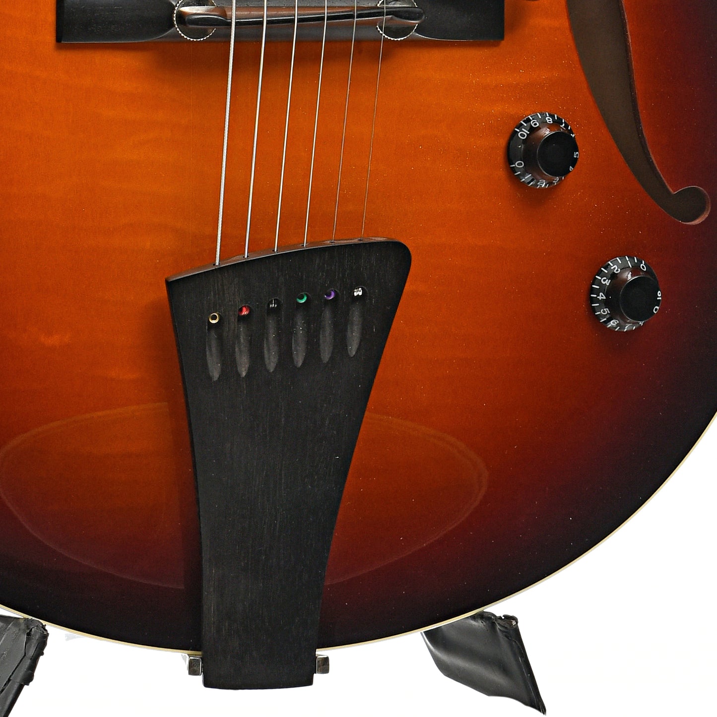 Tailpiece and controls of Collings Eastside Jazz LC Hollowbody Electric Guitar (2011)