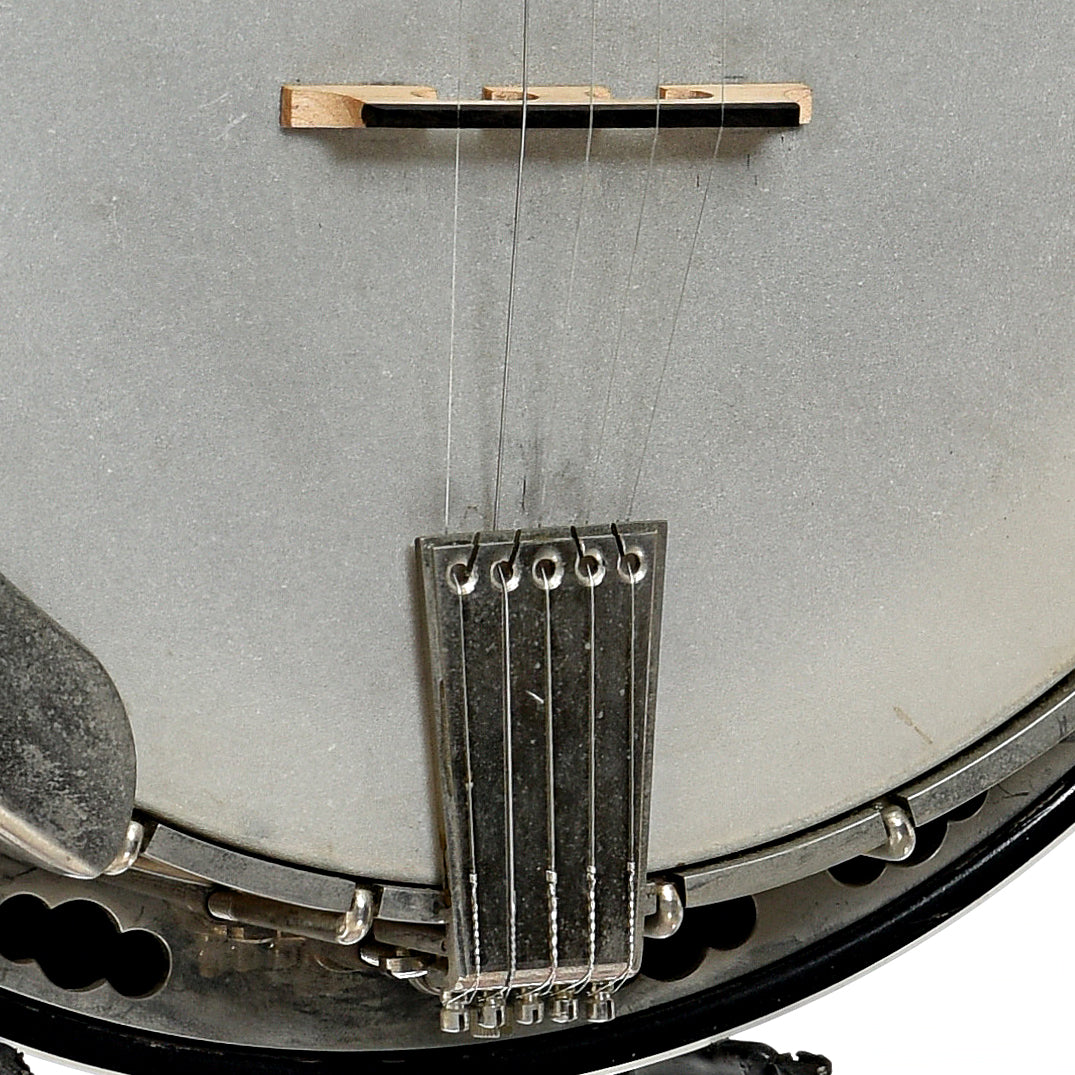 Tailpiece and bridge of Deering Deluxe Resonator Banjo