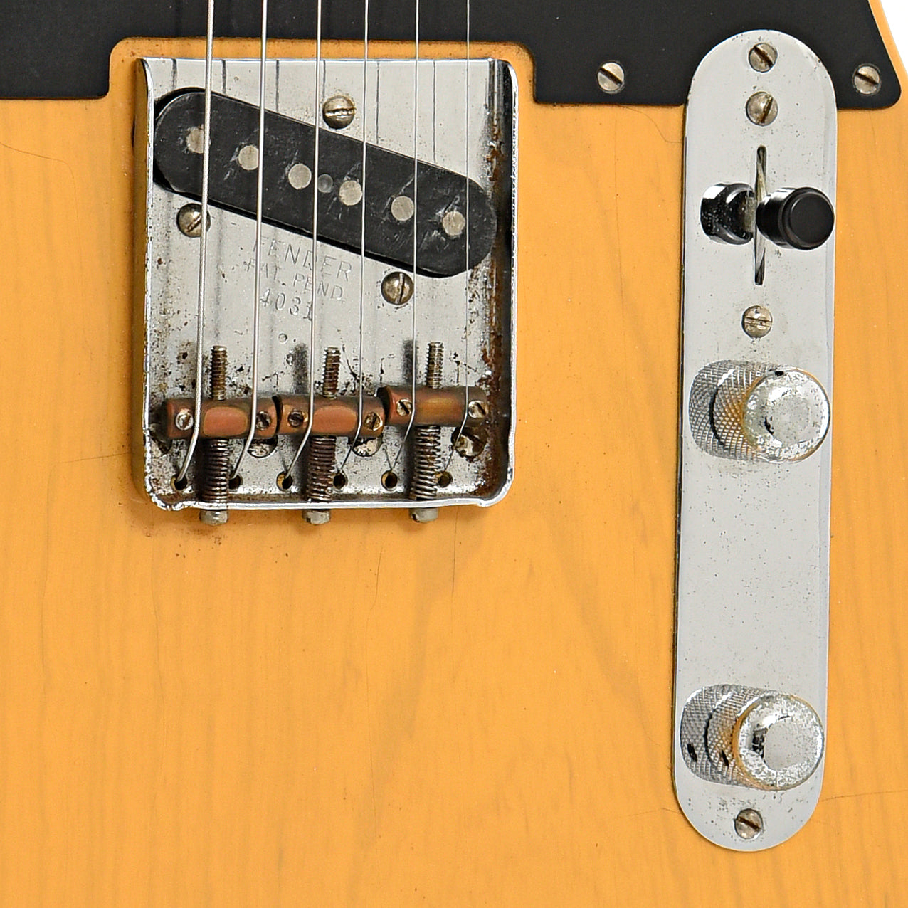 Bridge and controls of Fender '52 Reissue Telecaster Electric Guitar (1984)