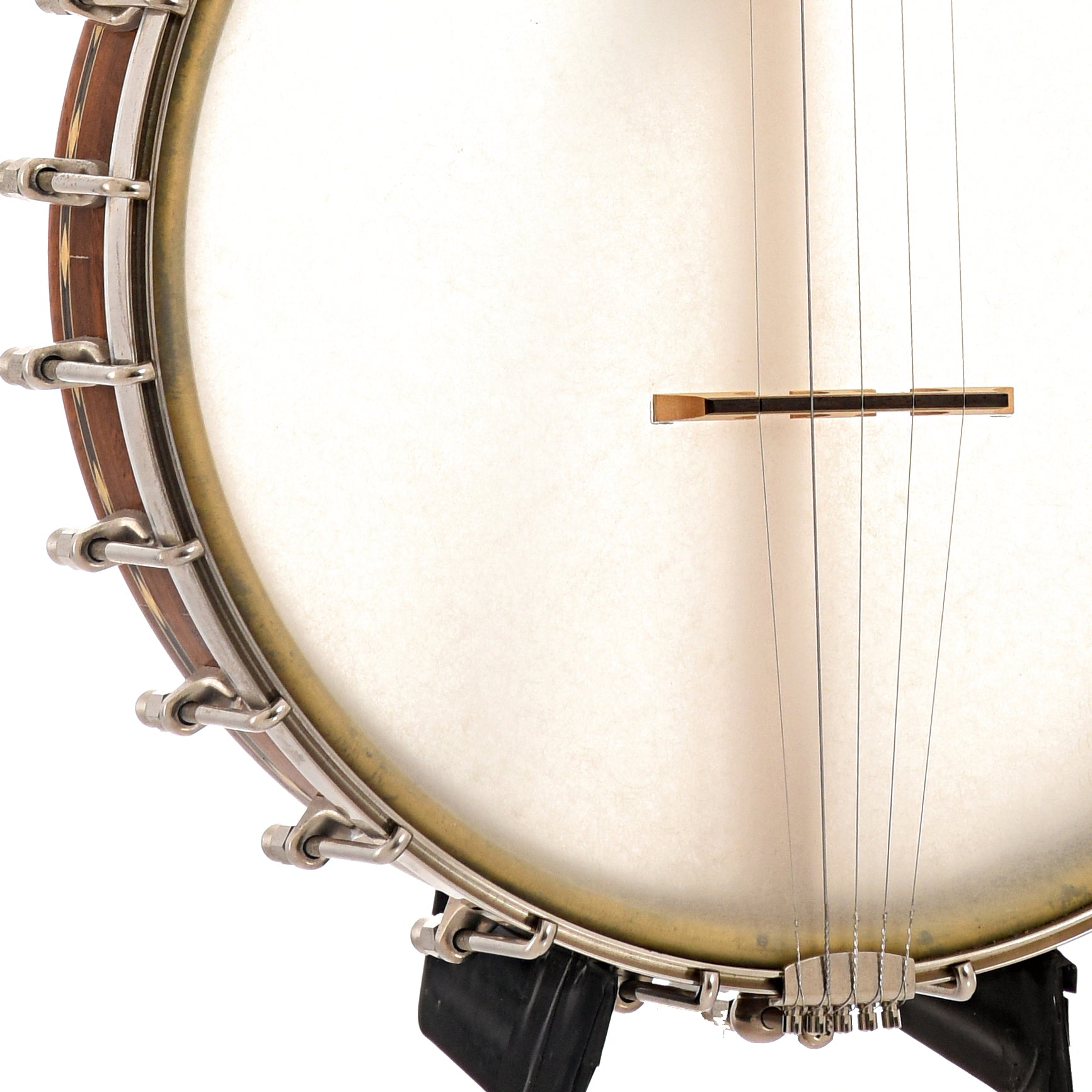 Tailpiece and bridge of Cedar Mountain Jubilo V Openback Banjo