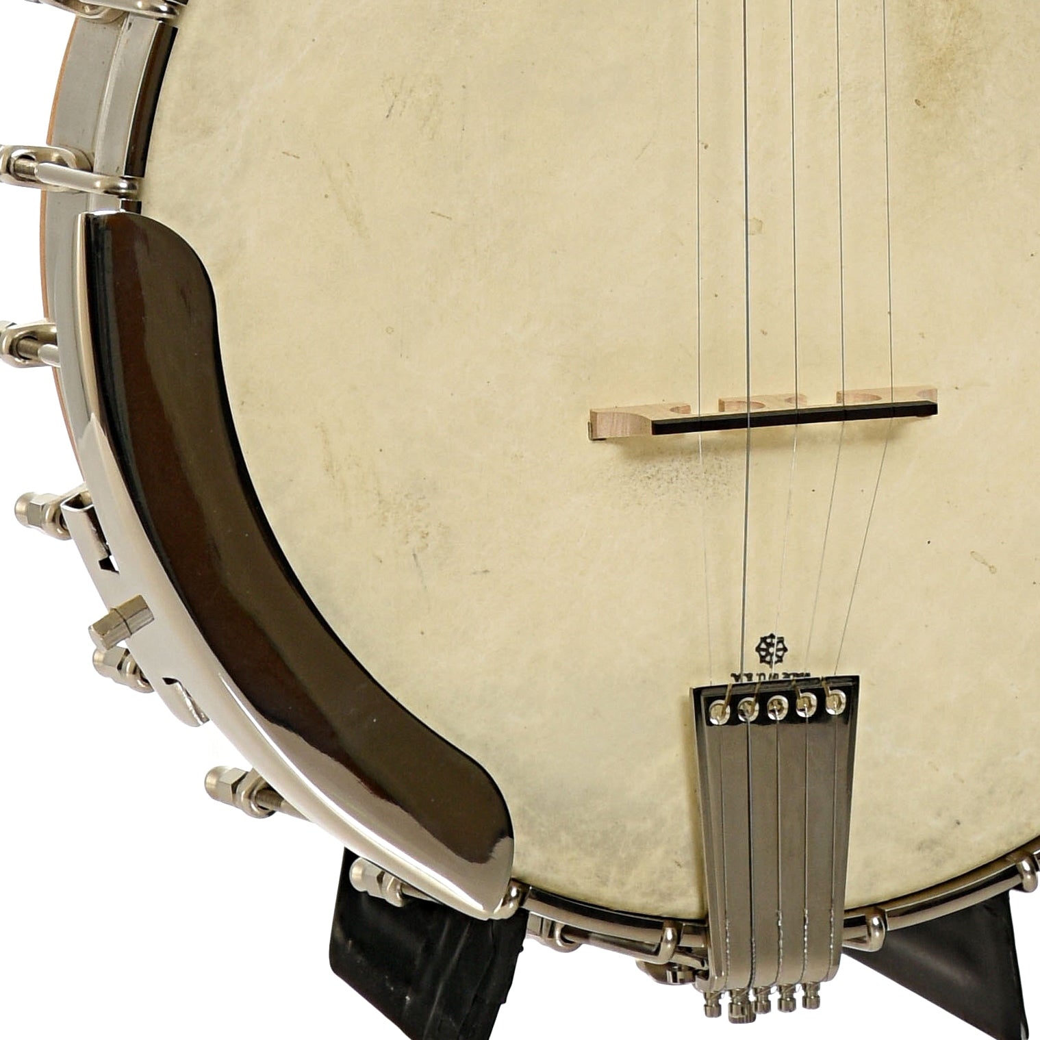 Armrest, tailpiece and bridge of Wildwood Custom Dragon Tubaphone Banjo