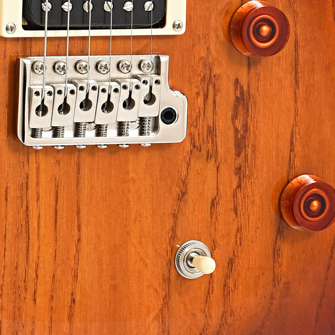 Bridge and controls of PRS SE Swamp Ash Special Electric Guitar, Vintage Sunburst