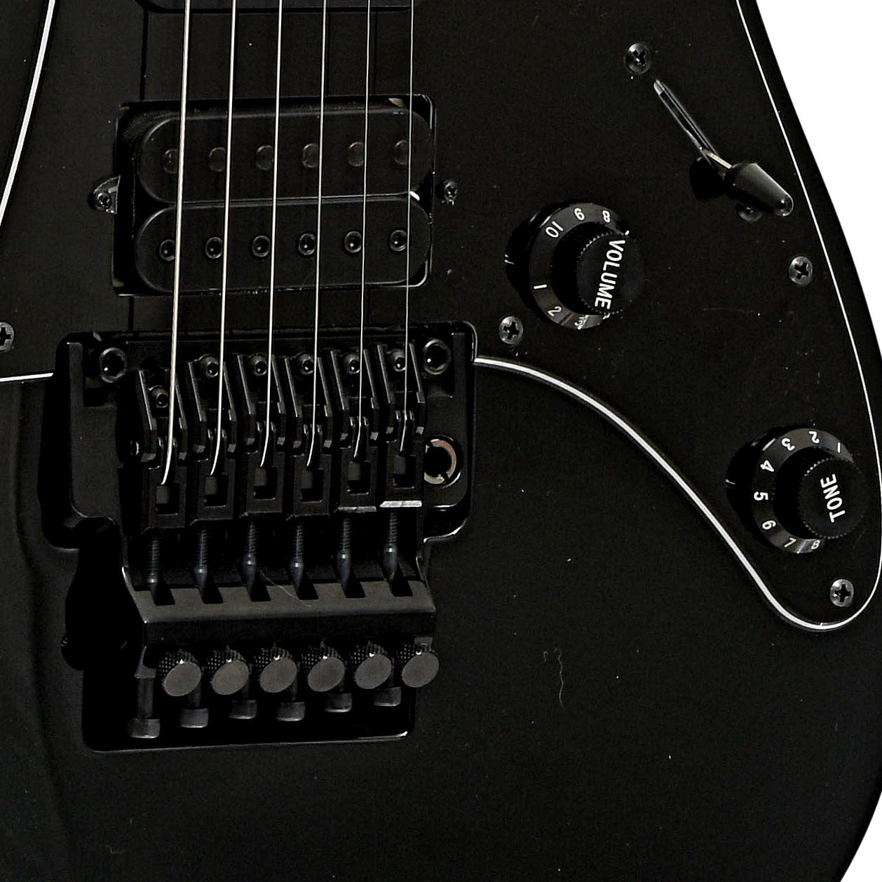 Bridge and controls of Ibanez RG550 Genesis Collection Electric Guitar, Black Finish