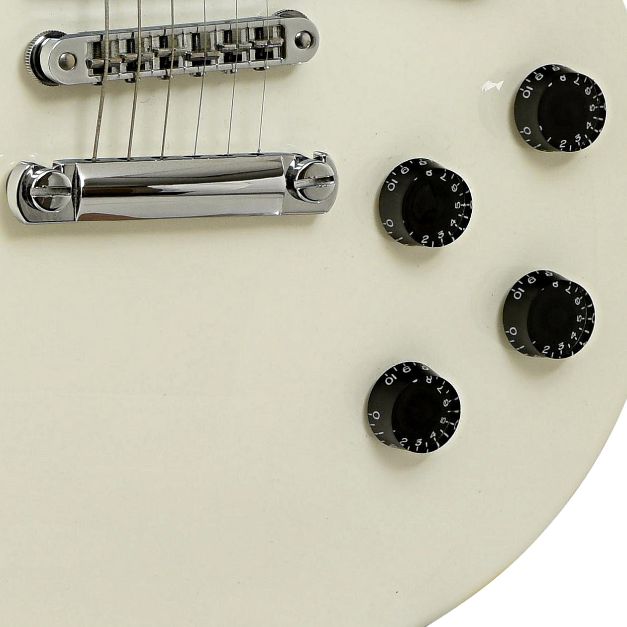 Bridge and controls of Gibson Les Paul Studio Electric Guitar 