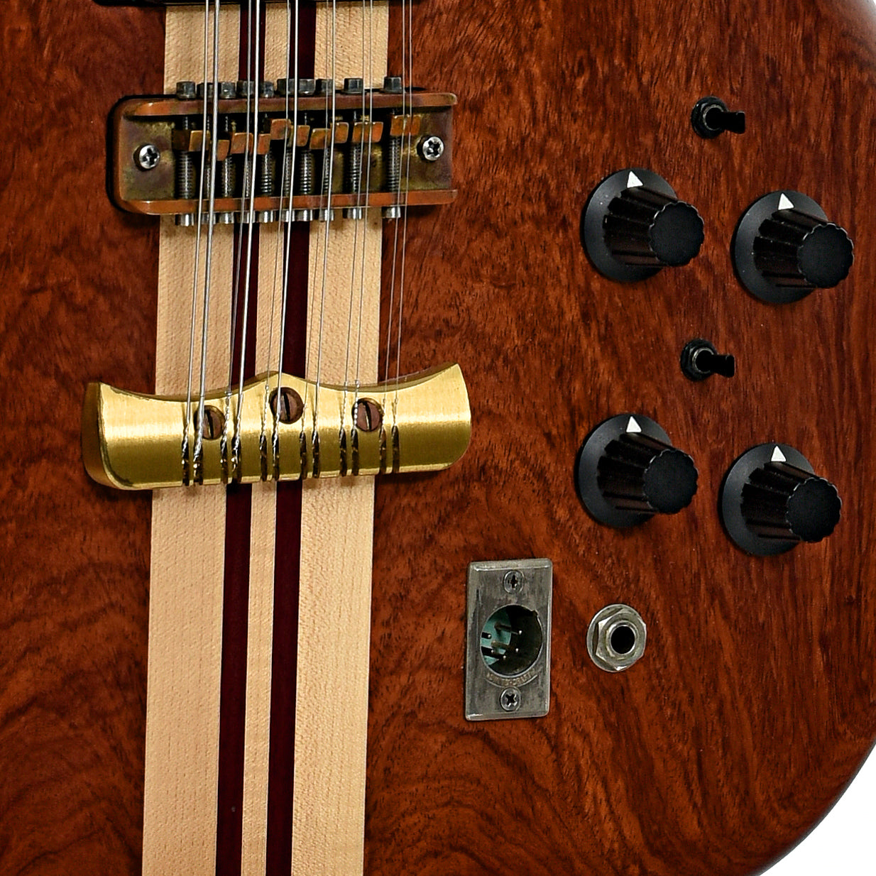 Tailpiece, bridge and controls of Alembic Series One 12-String Electric Guitar (1980)