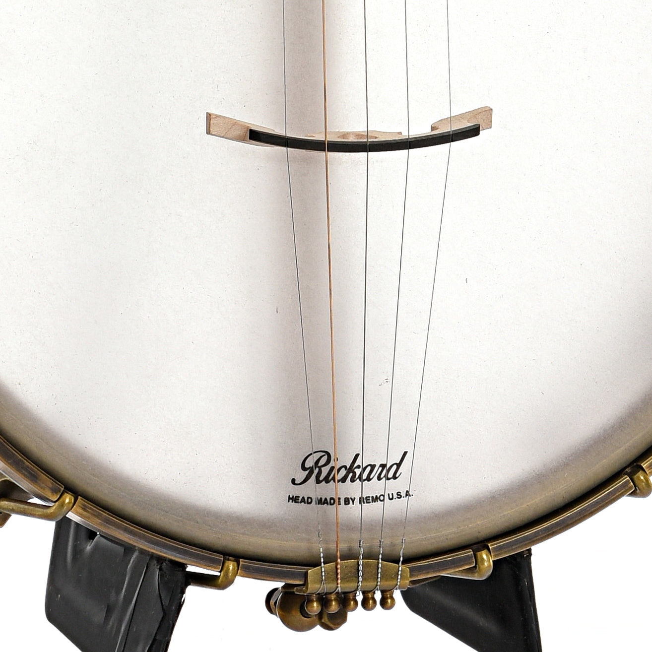 Tailpiece and bridge of Rickard 11" Little Wonder Openback Banjo