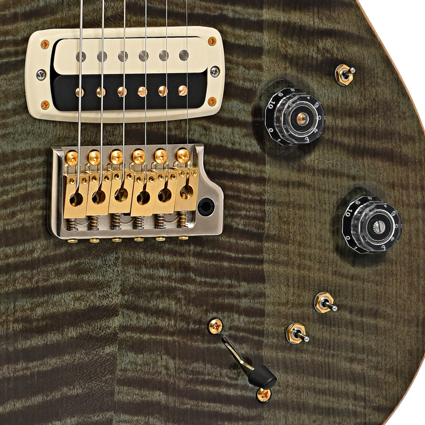 Bridge of PRS Modern Eagle V guitar