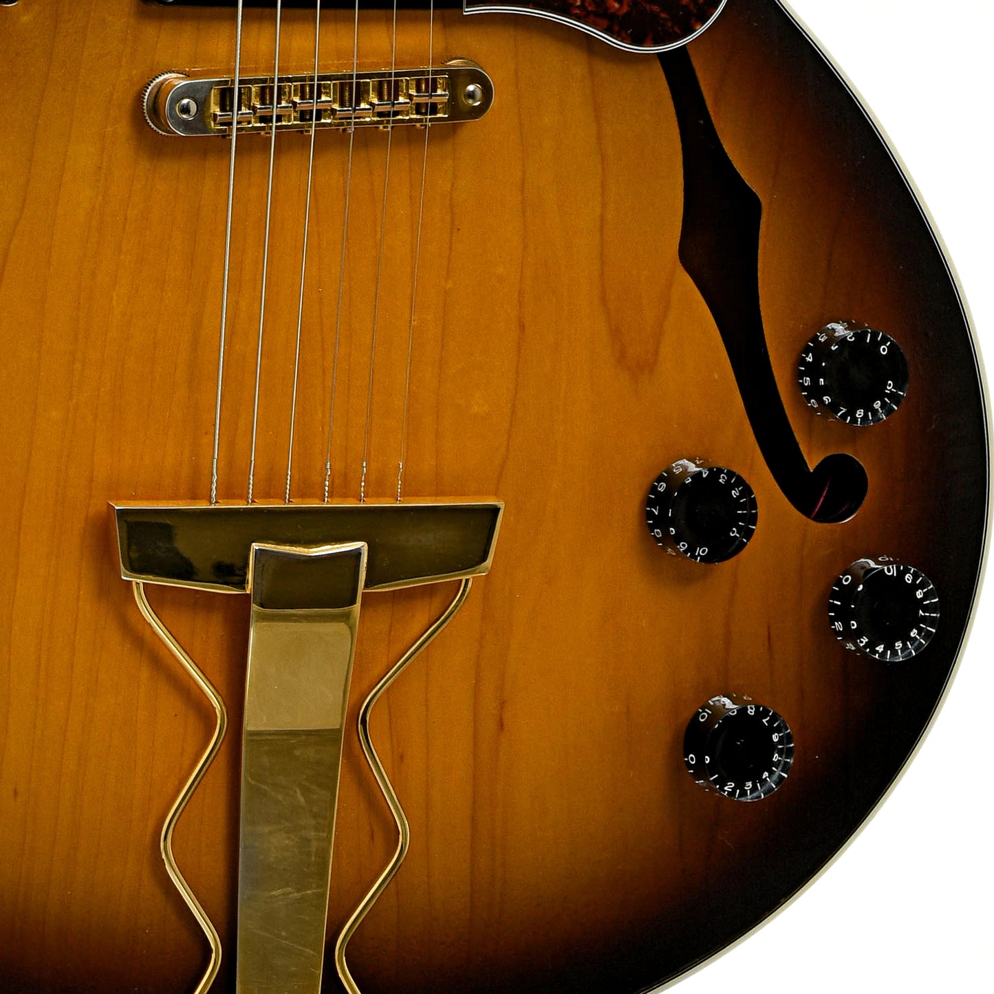 Bridge and controls of Gibson Midtown Kalamazoo Hollowbody Electric Guitar 