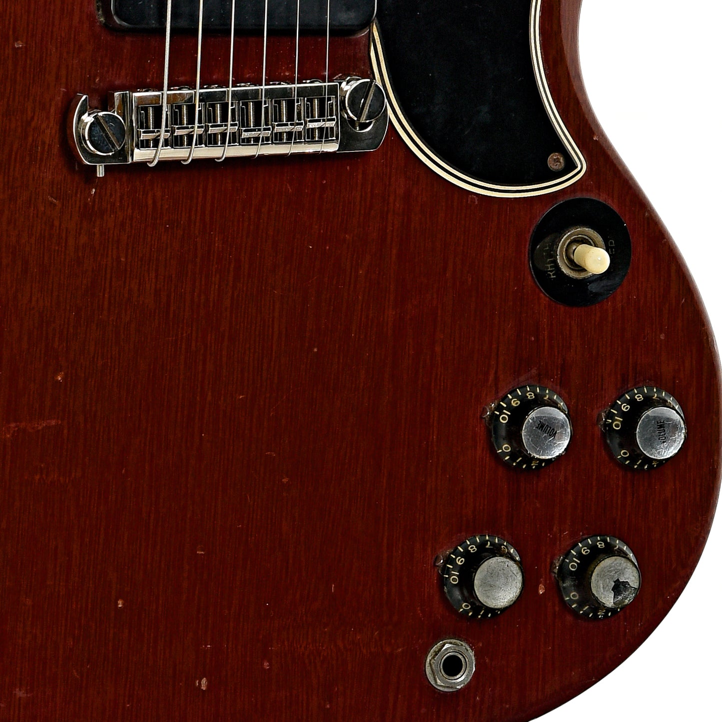 Bridge and controls of Gibson SG Special Electric Guitar (1961)