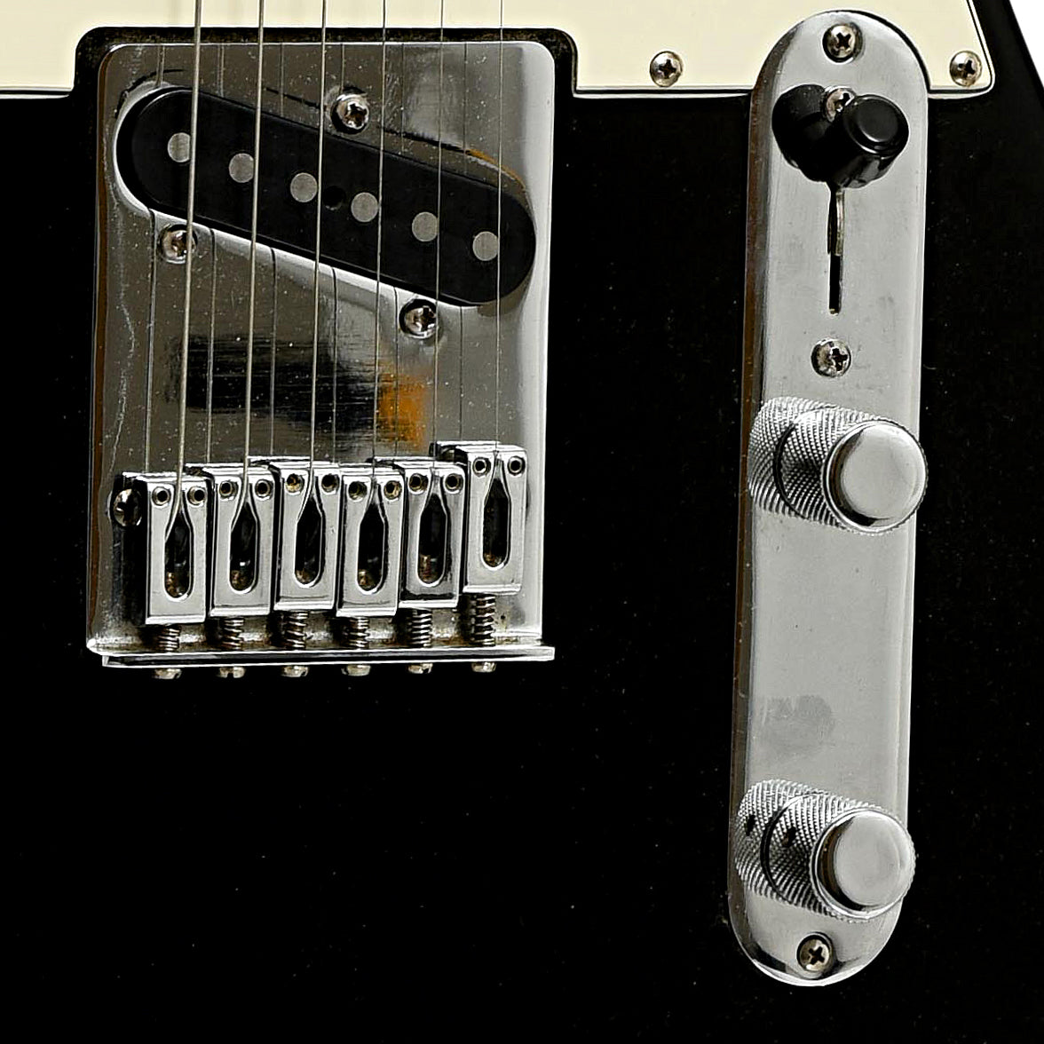 Bridge and controls of Fender Telecaster Standard Electric Guitar