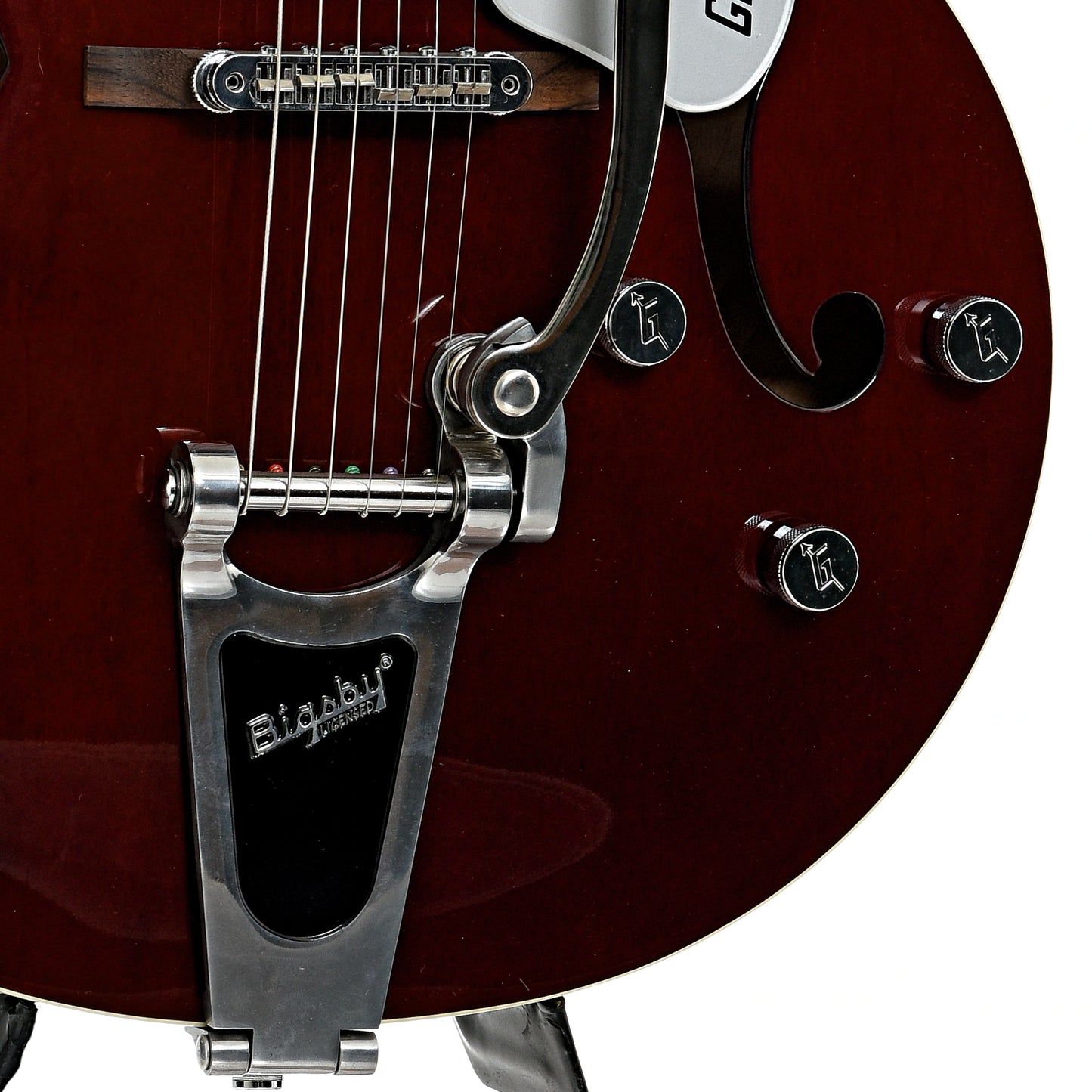 Bridge and controls of Gretsch G5120 Electromatic Hollow Body Guitar 