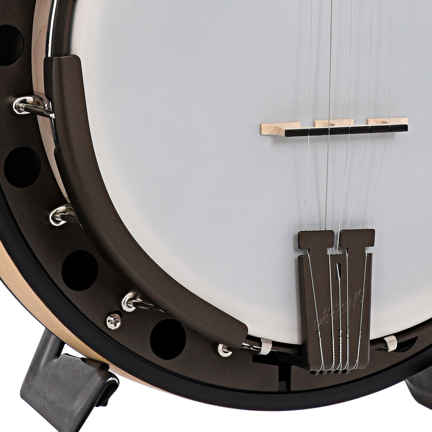 Bridge and Tailpiece of Deering Goodtime 2 Limited Edition Bronze Resonator Banjo, Shopworn