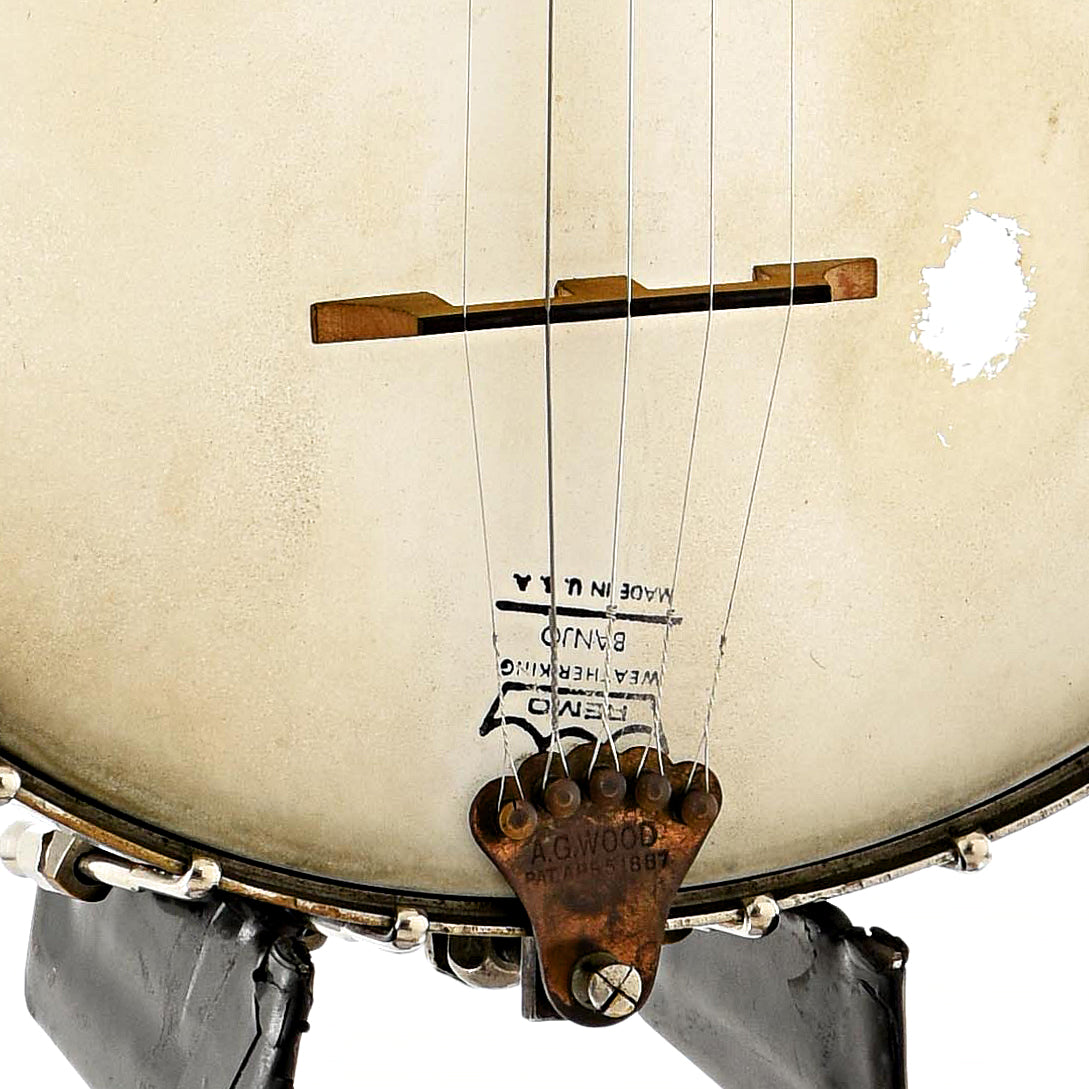 Tailpiece and bridge of Fairbanks & Cole "Imperial" Open Back Banjo (c.1889)