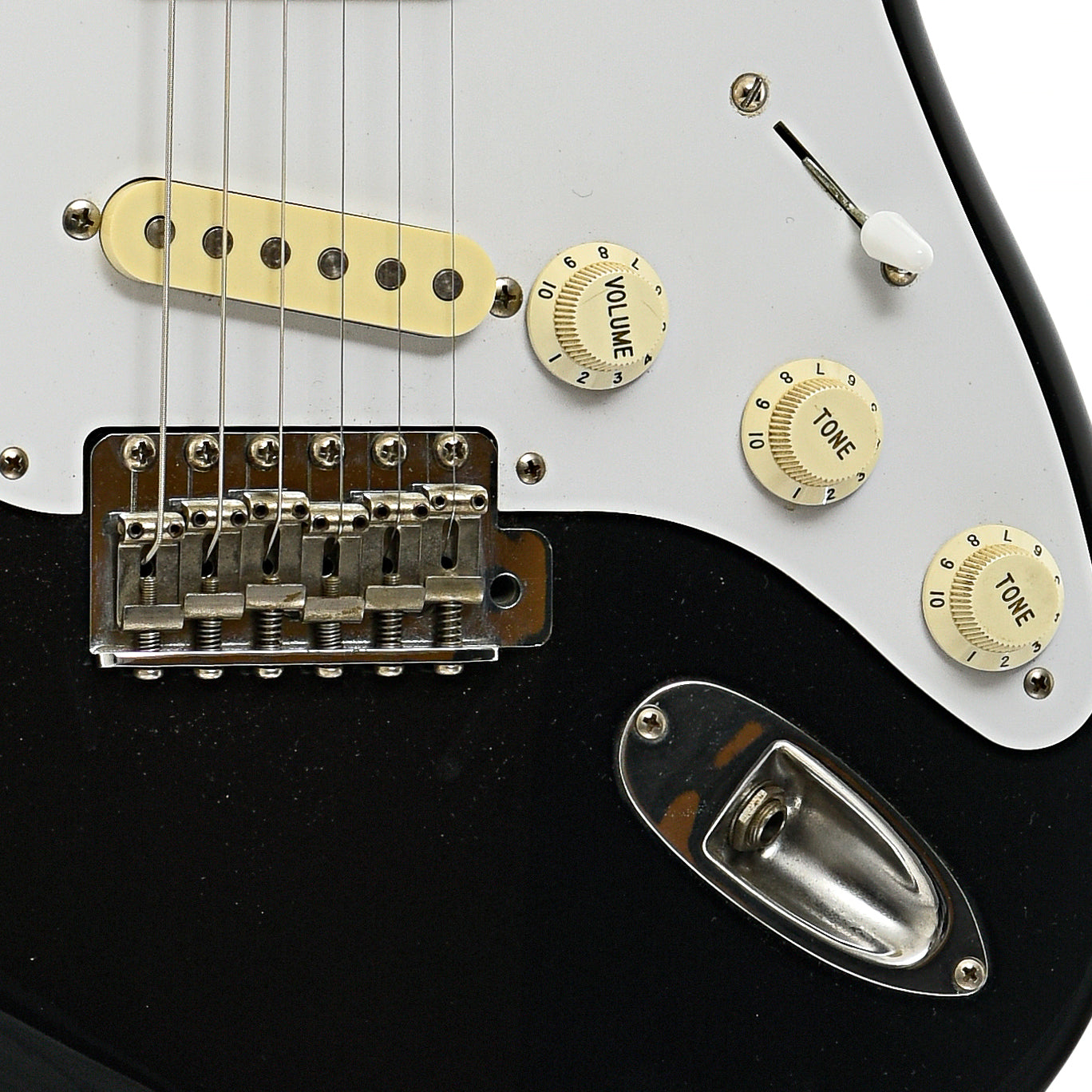 Bridge and controls of Fender Stratocaster Standard Electric Guitar (c.1988)